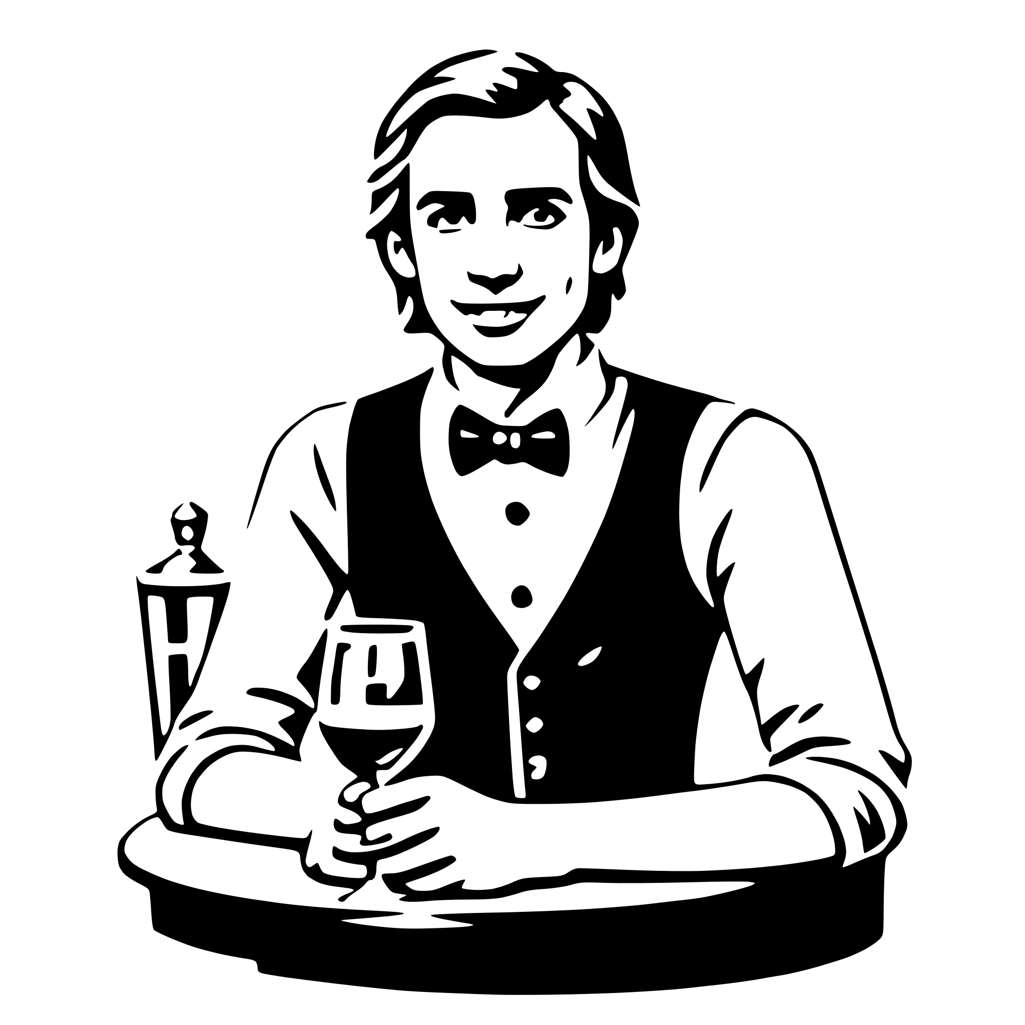 AI-generated SVG of a barman