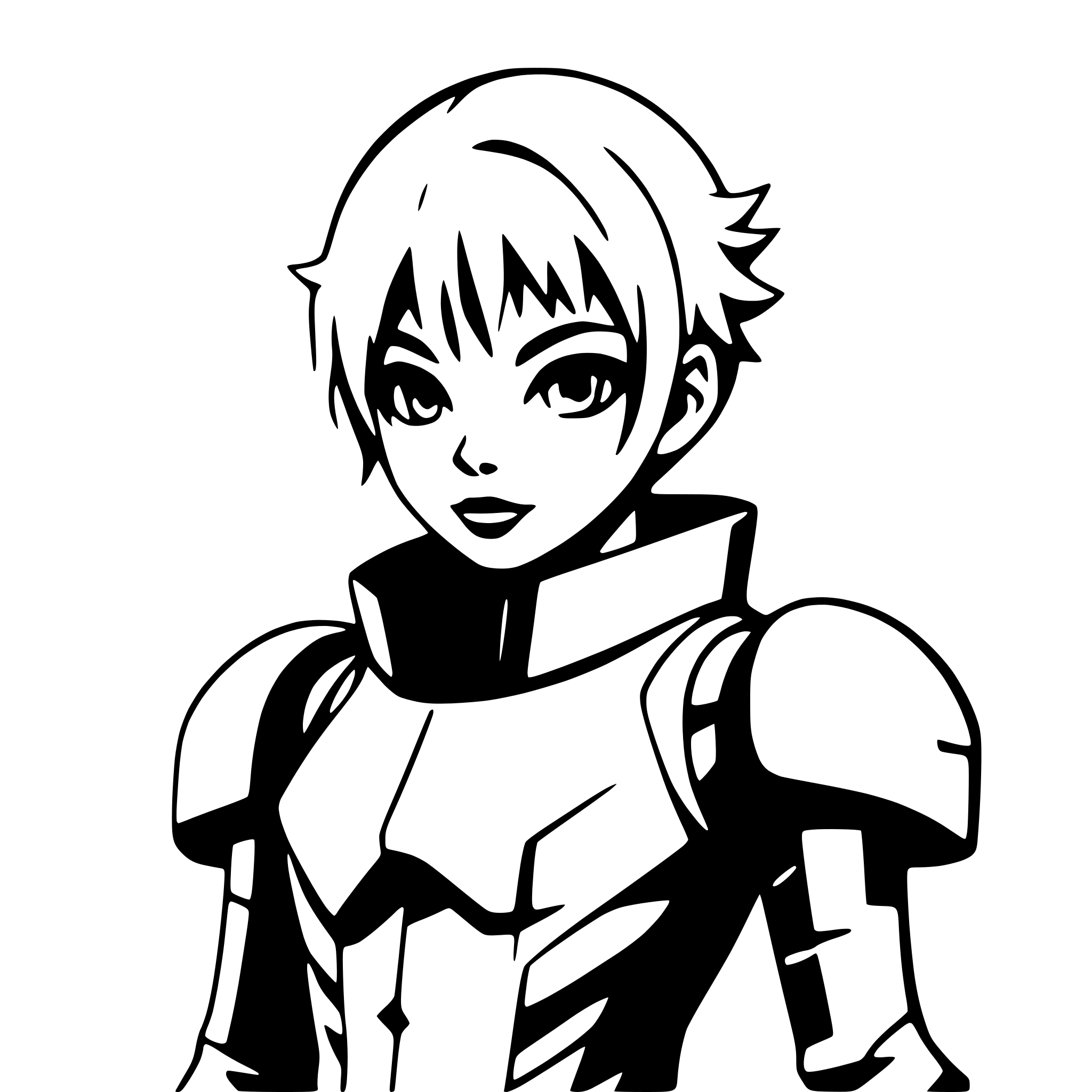 AI-generated SVG of 'boy in futuristic armor'