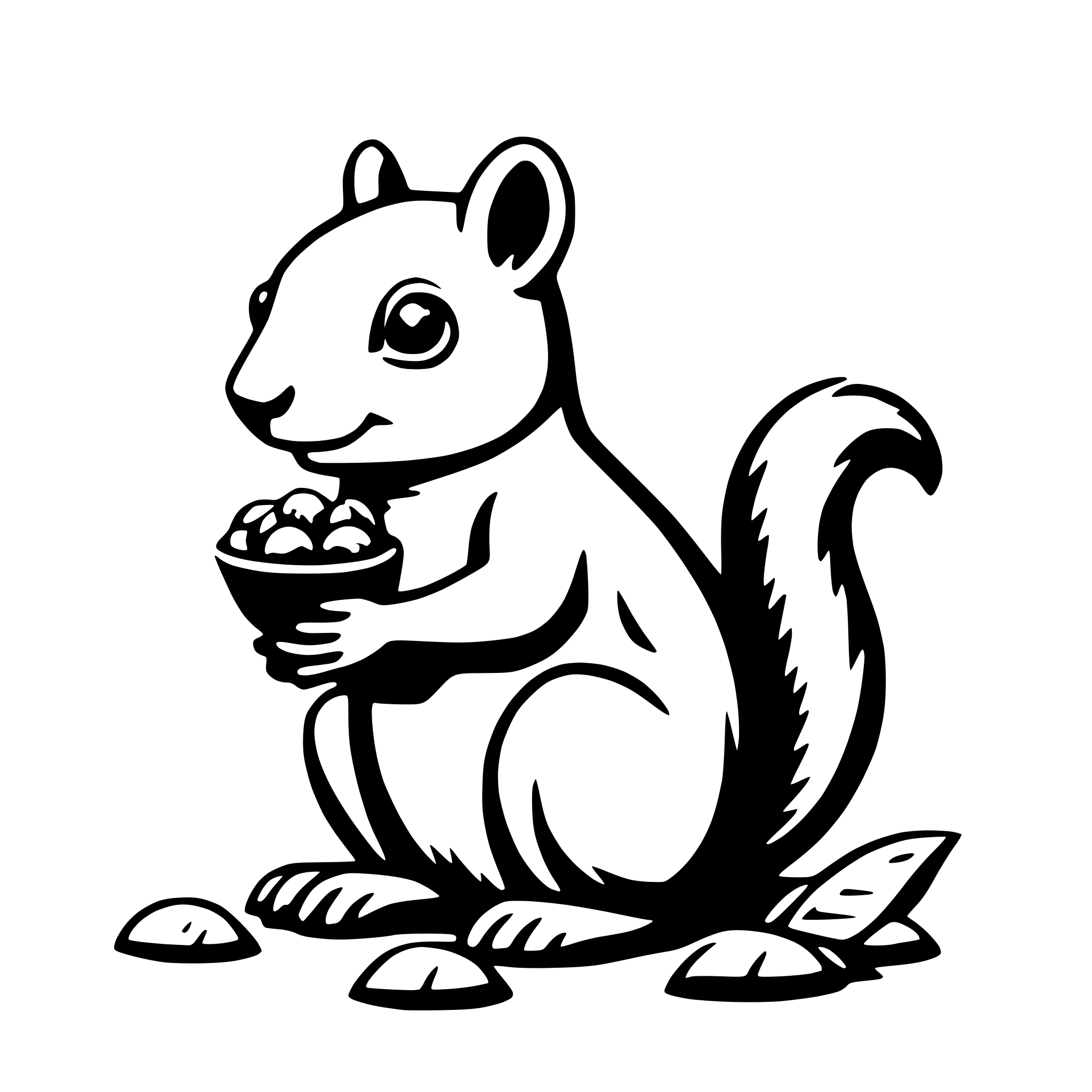 AI-generated SVG of 'squirrel with acorn'
