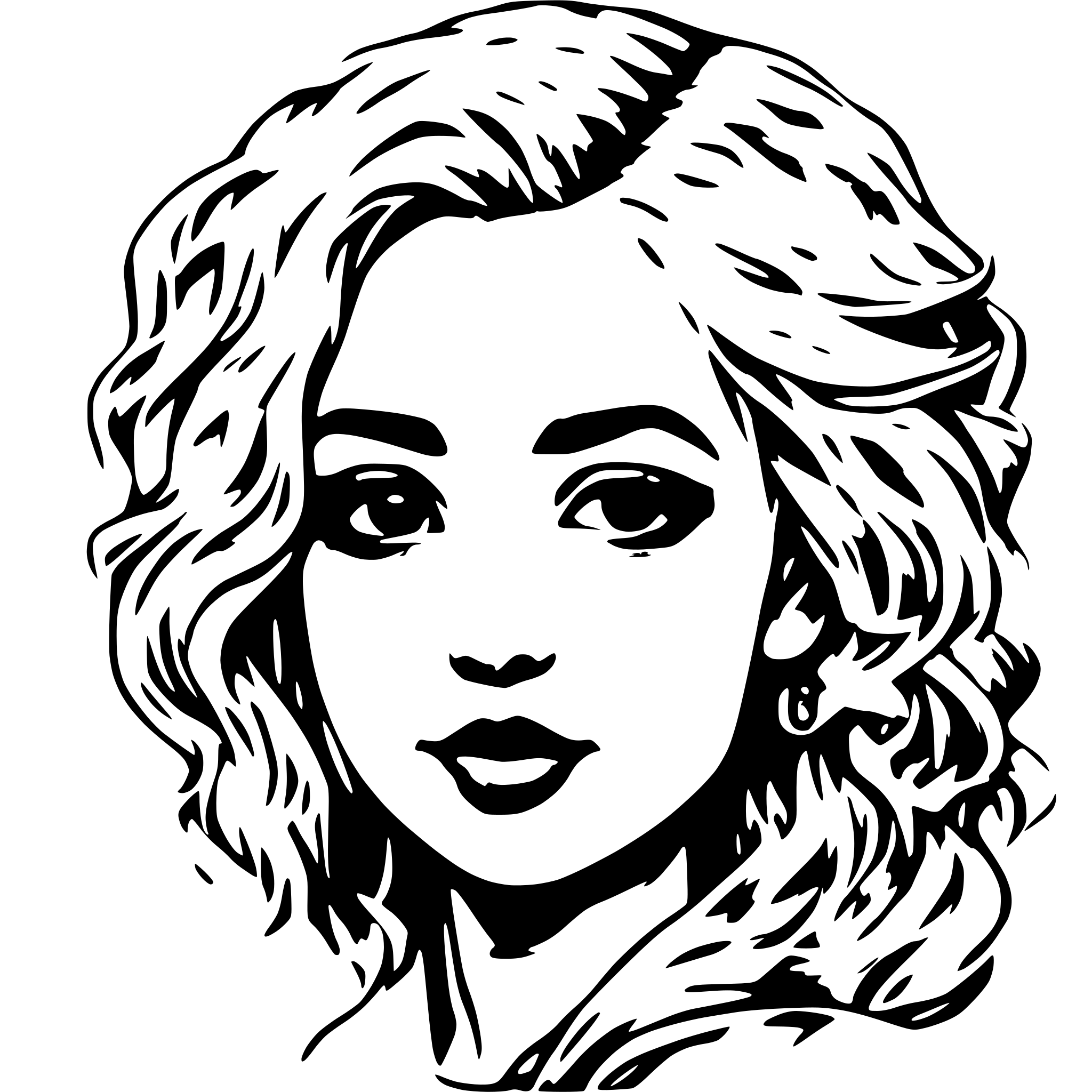 AI-generated SVG of a YOUNG BLOND GIRL METISSE EUROPEAN AND AFRICAN
