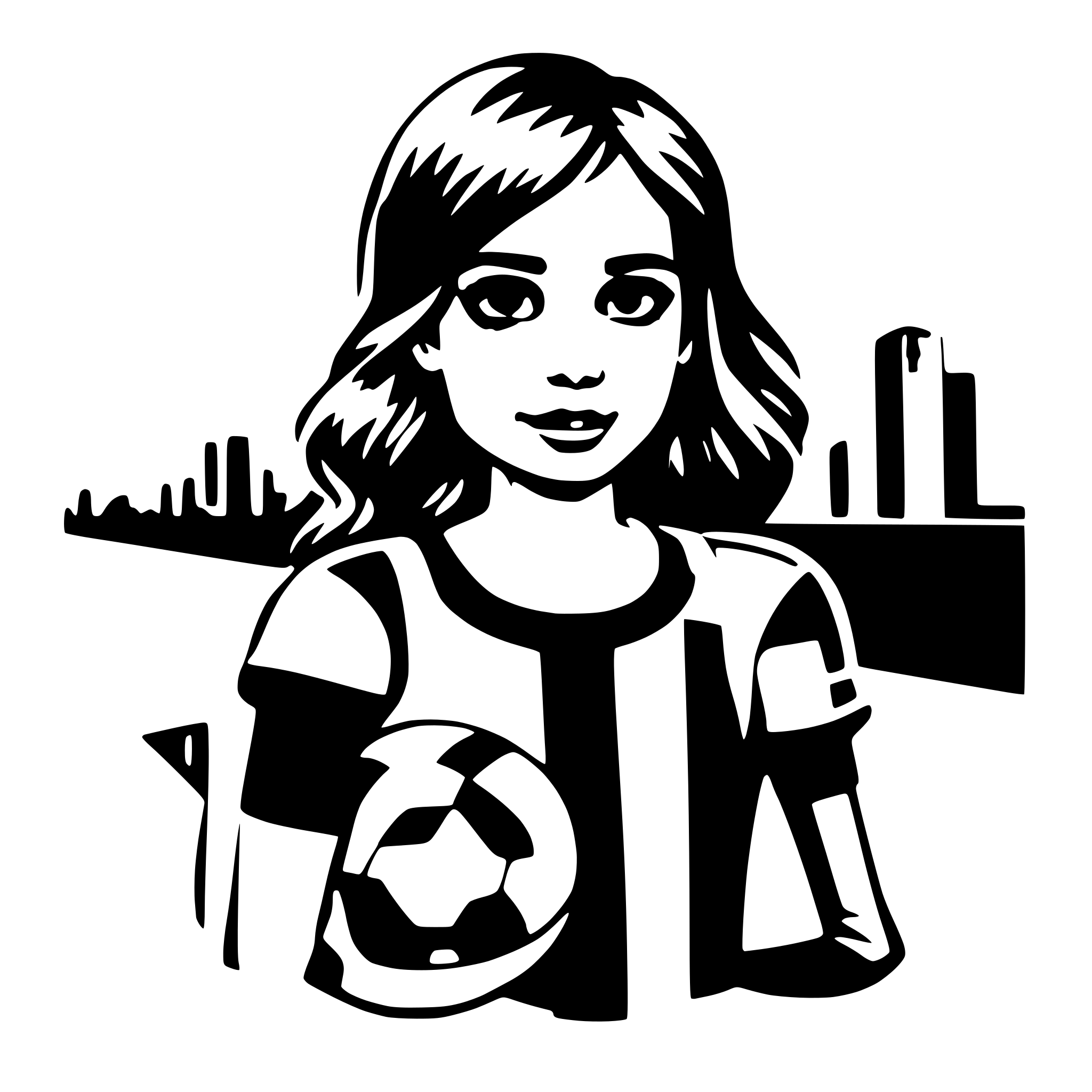 AI-generated SVG of 'football girl'