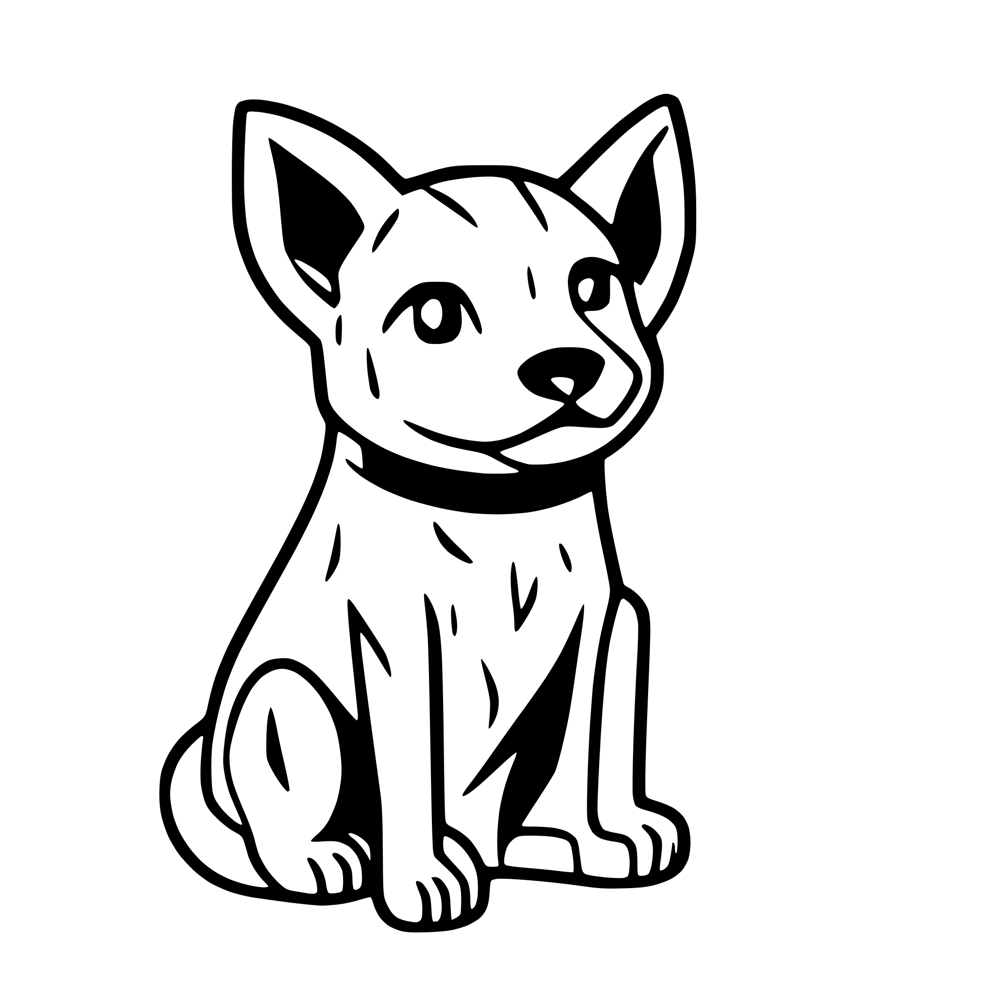 AI-generated SVG of 'bulterier outline dog'