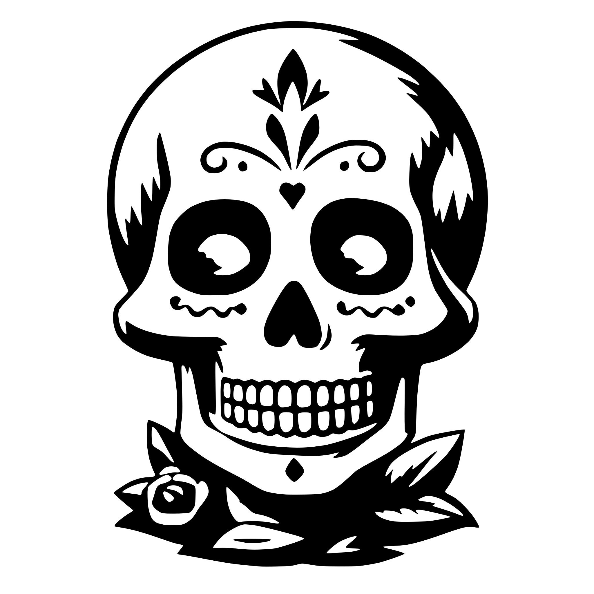 AI-generated SVG of 'day of dead with flowers'