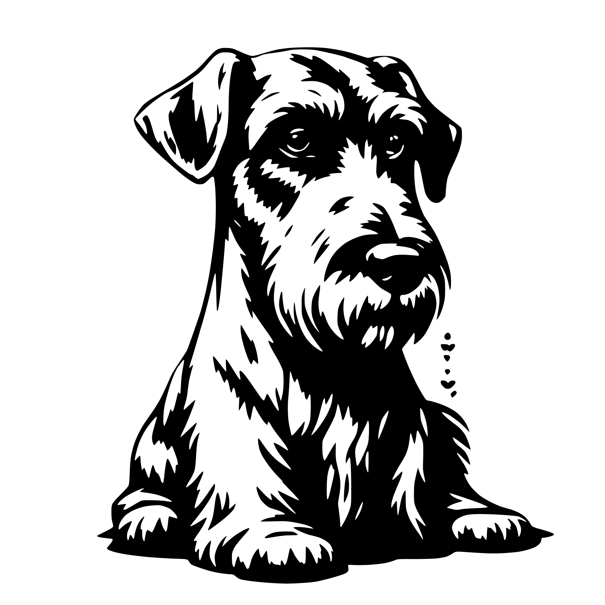 AI-generated SVG of 'schnauzer meditating'