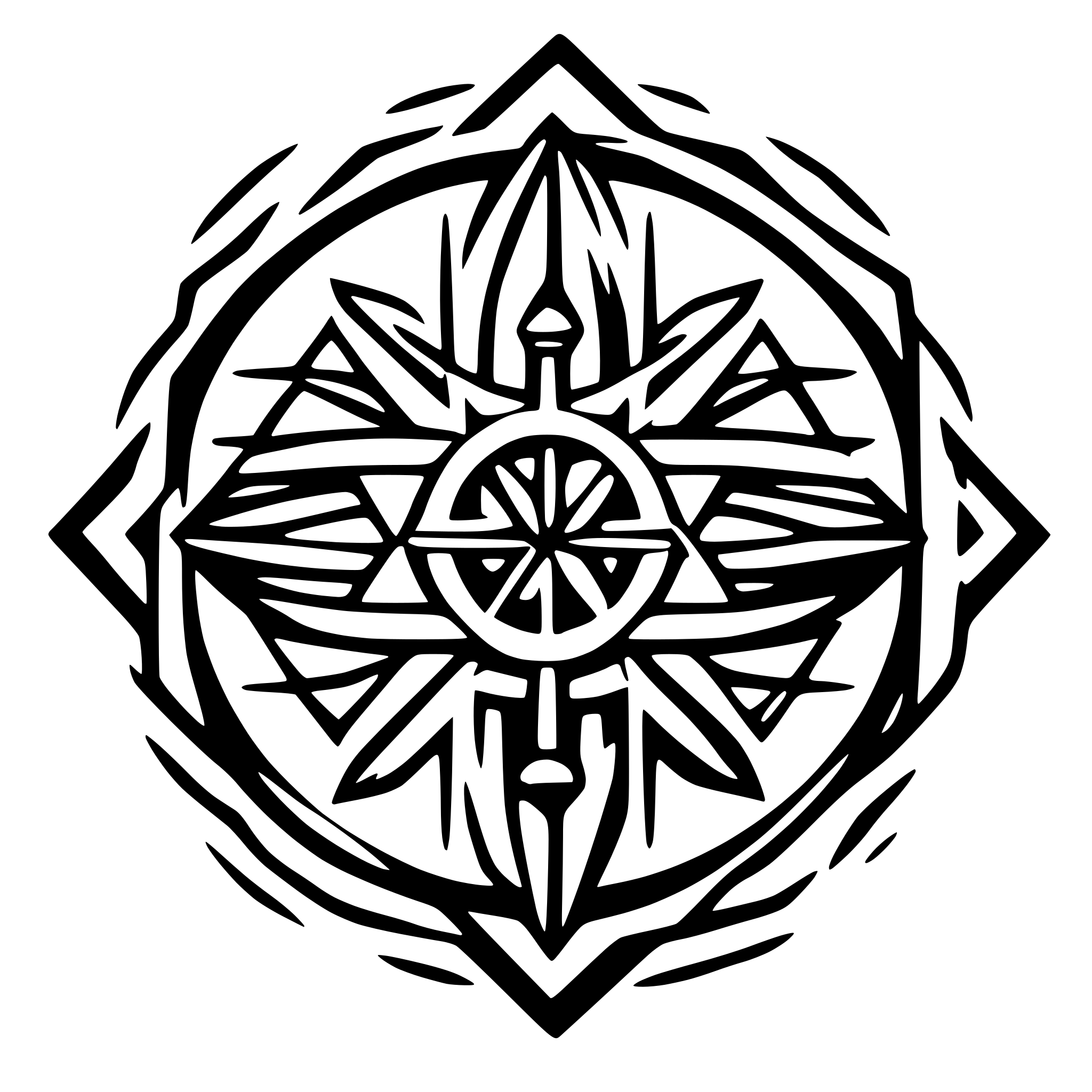AI-generated SVG of a logo with sharp lines and sacred geometry