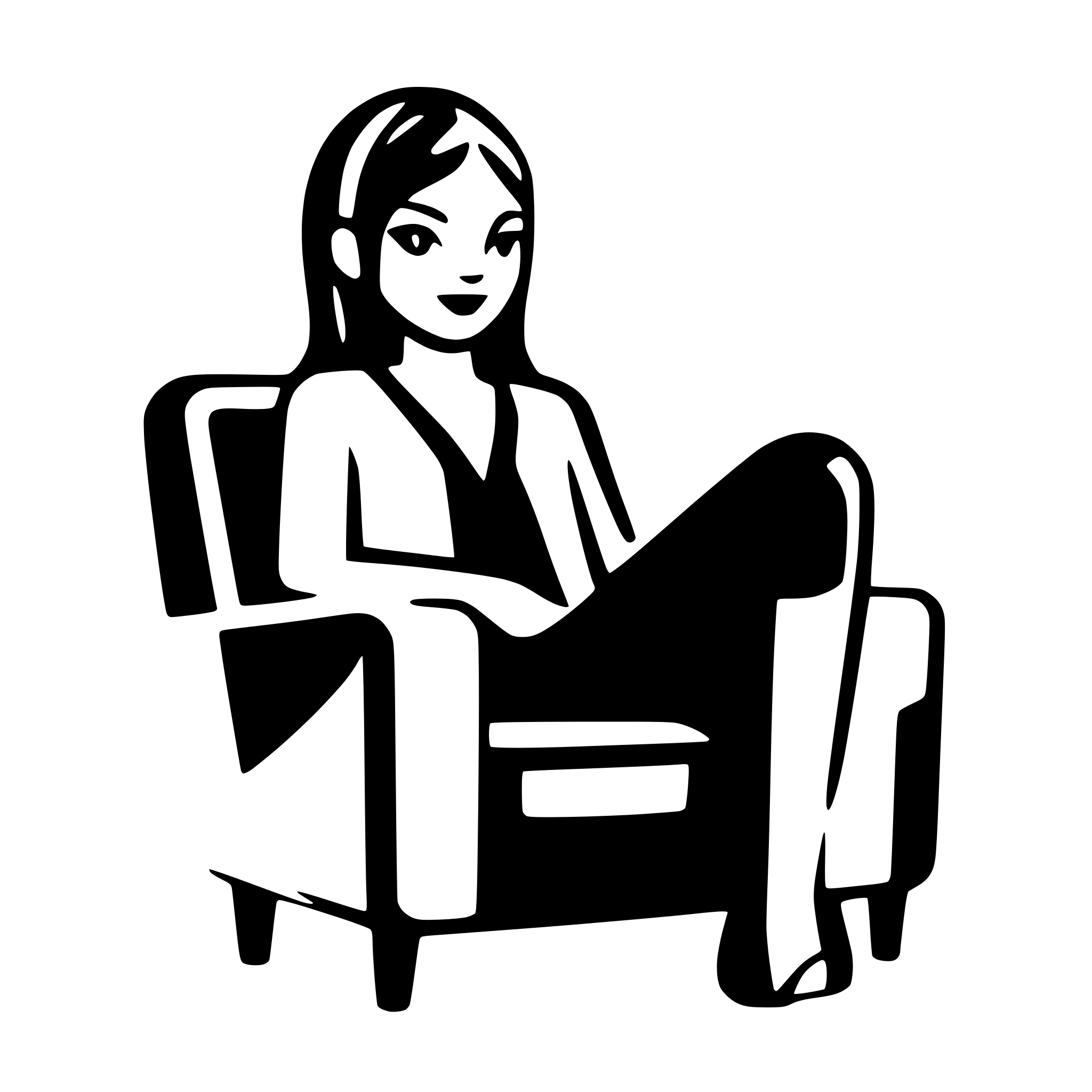 AI-generated SVG of a person sitting on a sofa