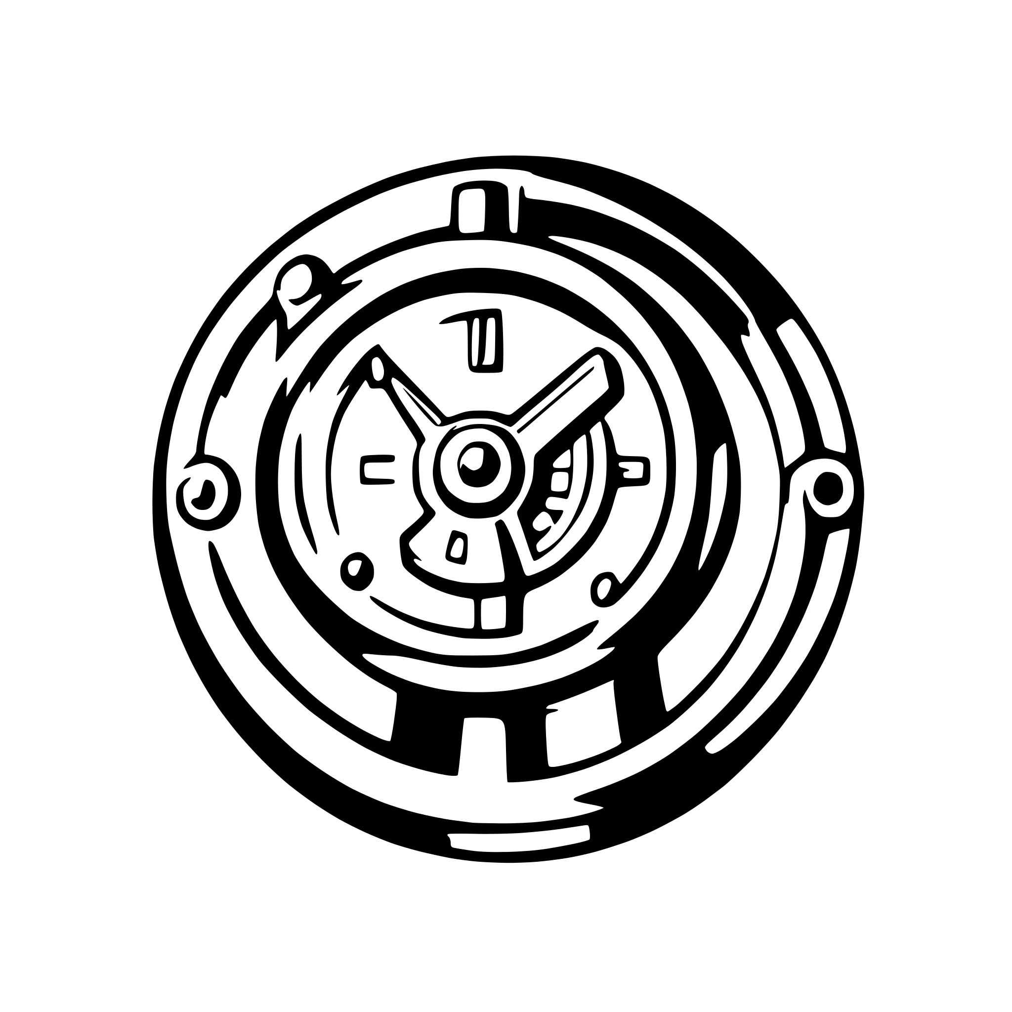AI-generated SVG of a basic mech and time logo