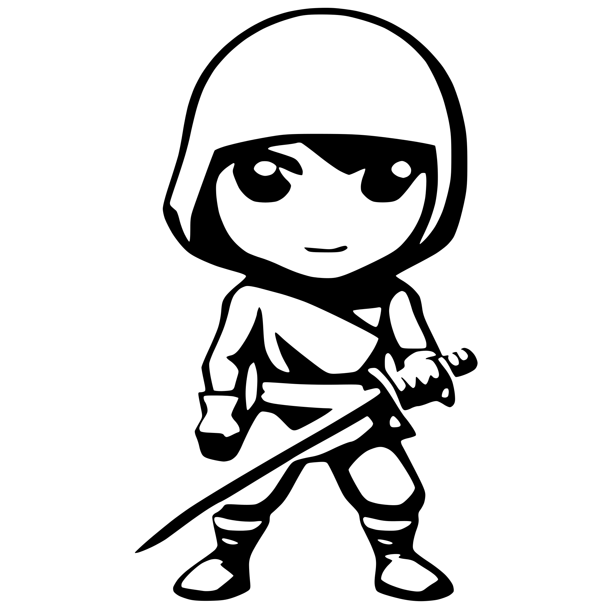 AI-generated SVG of a CUTE ninja with sword