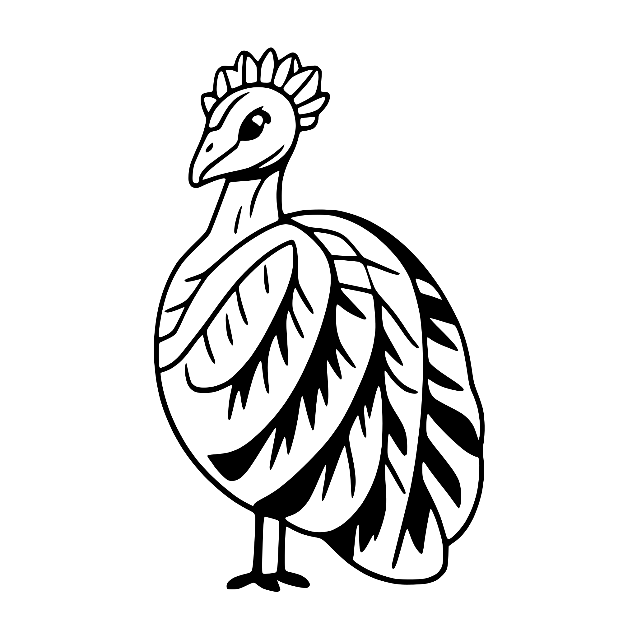 AI-generated SVG of a peacock spreading feathers