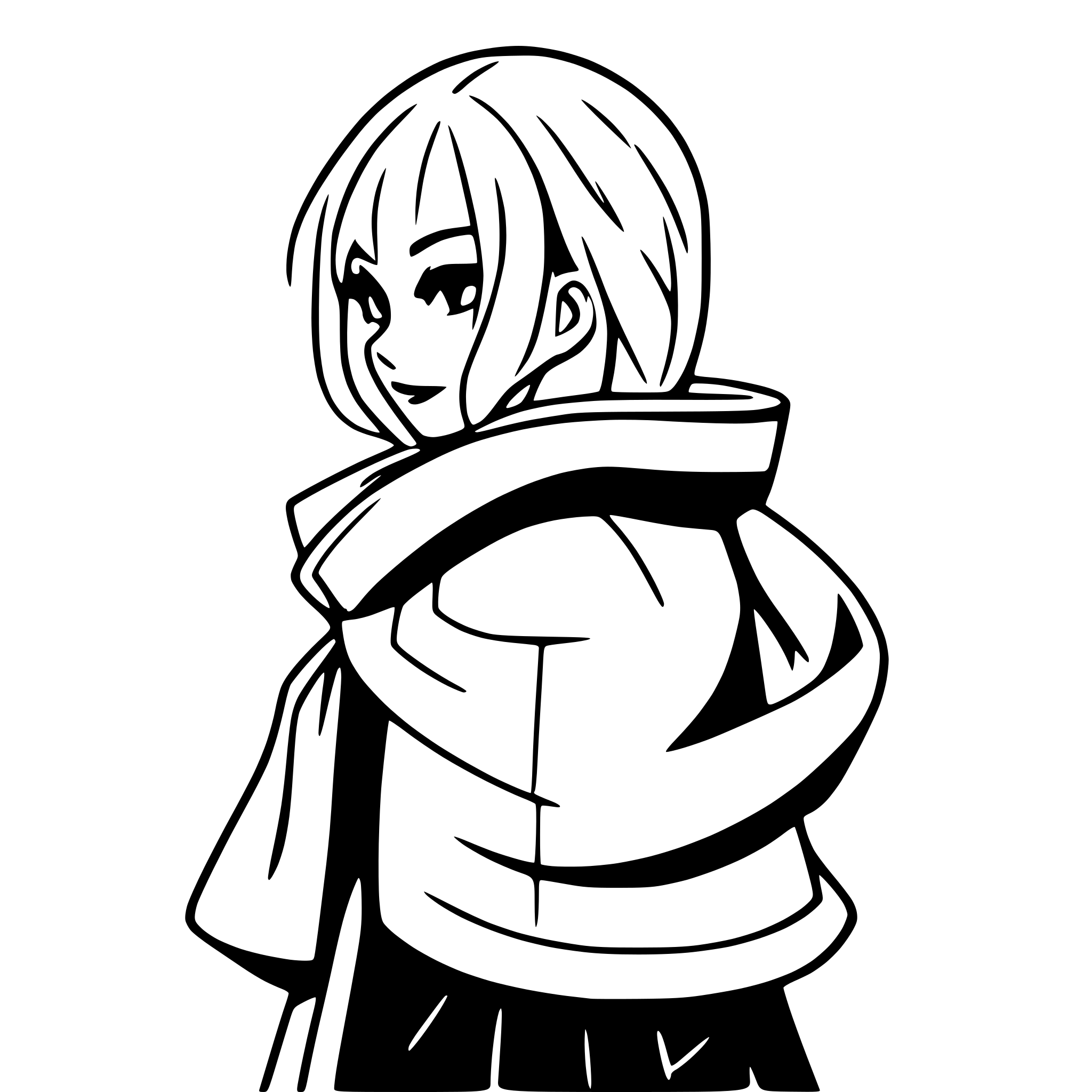 AI-generated SVG of a the handmaid's tail, hood