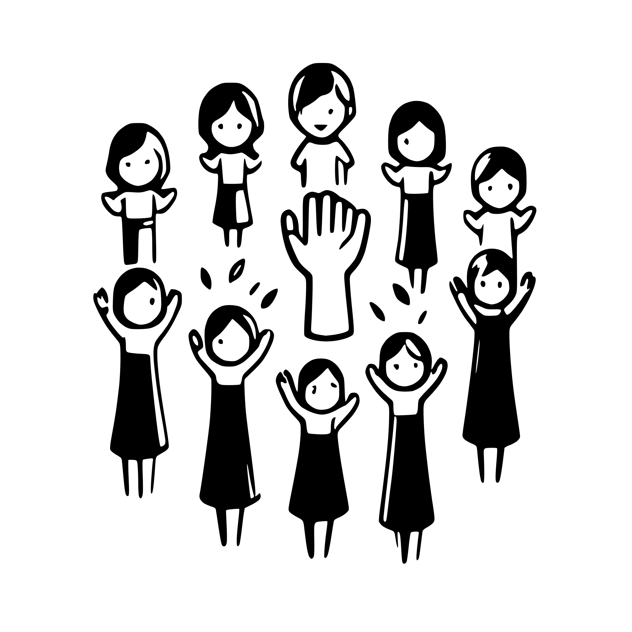 AI-generated SVG of a 12 Children holdng hands
