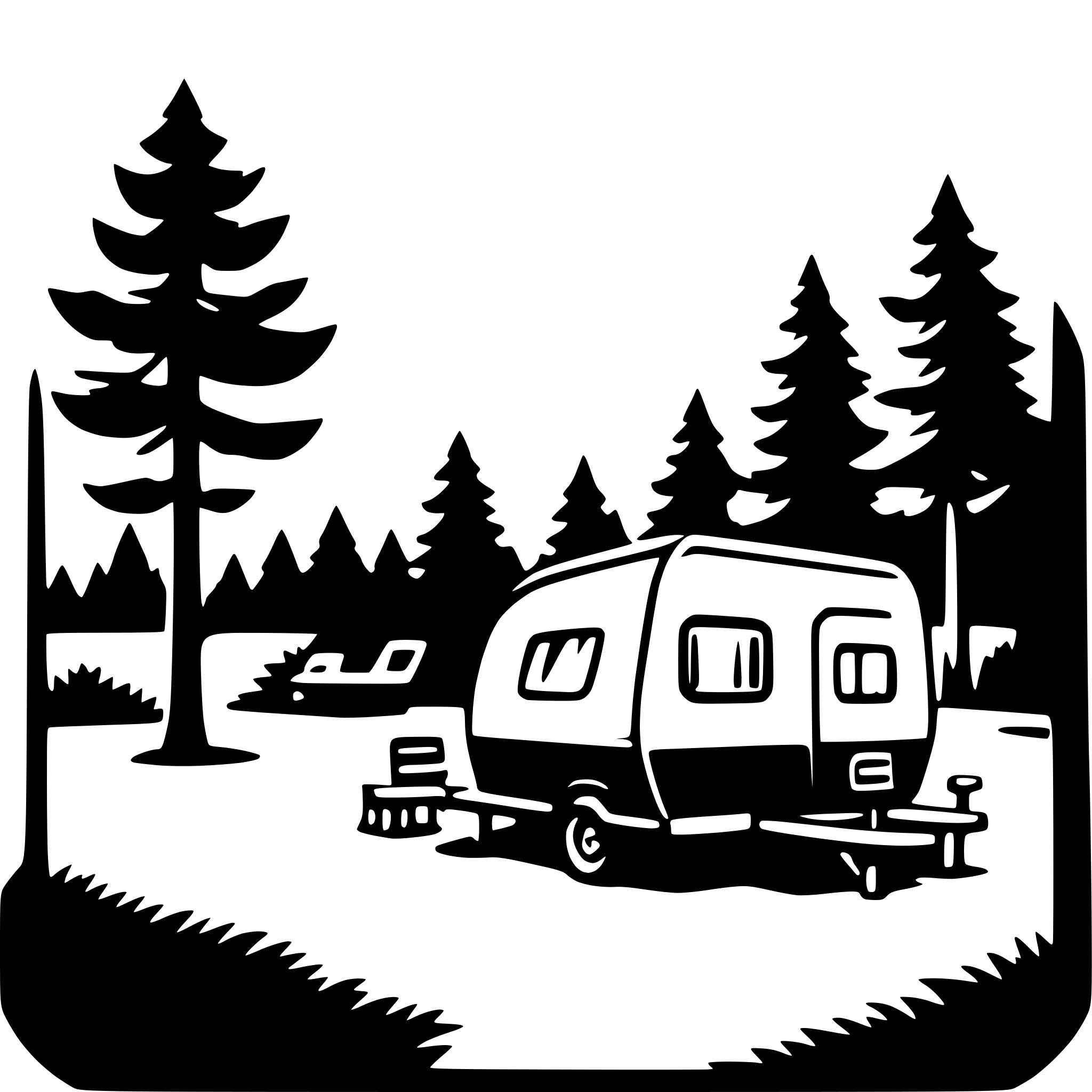 AI-generated SVG of a campground