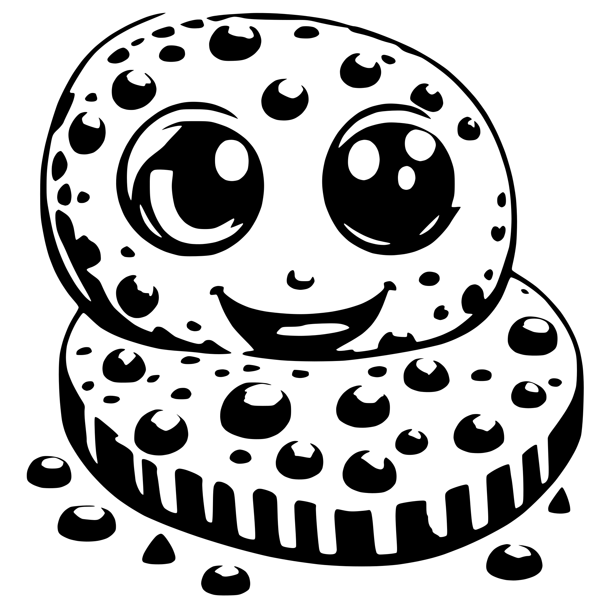 AI-generated SVG of a Generate a sweet biscuit with chocolate chips and big eyes that has already been bitten into on the side
