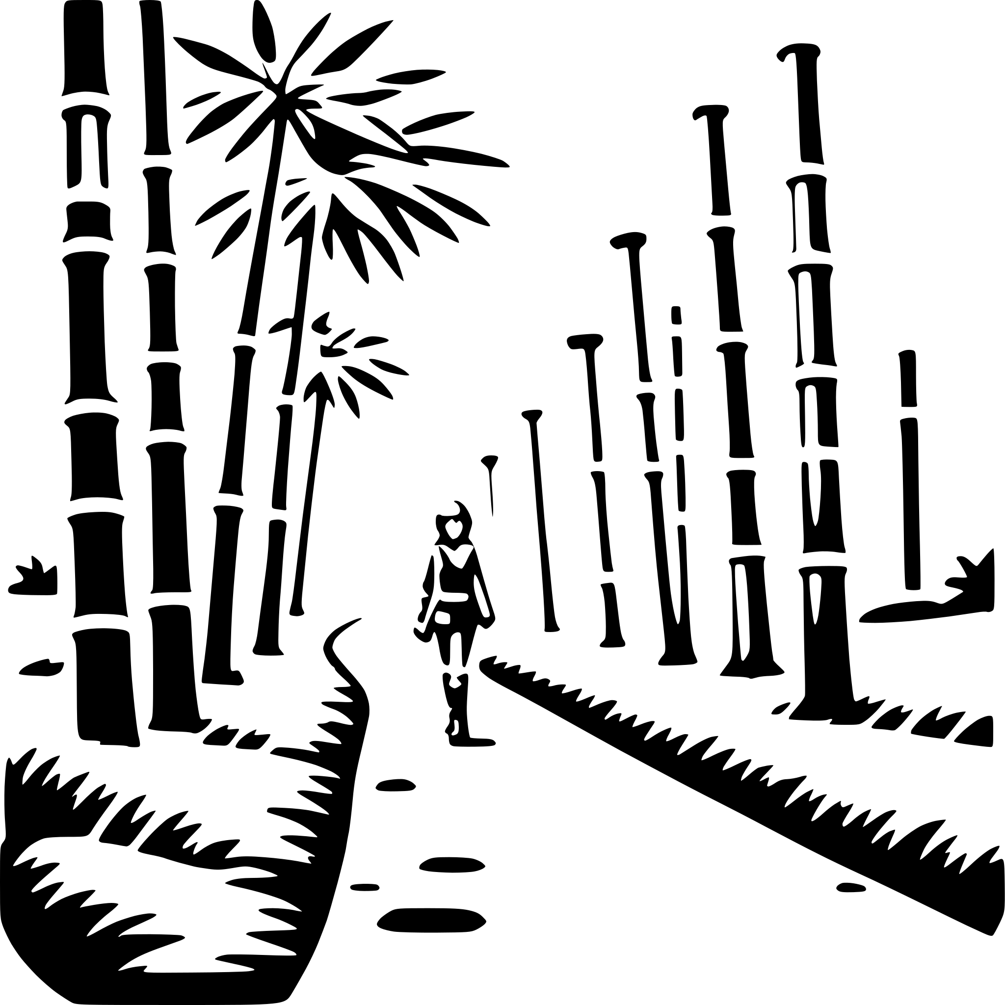 AI-generated SVG of 'exploring bamboo forest'