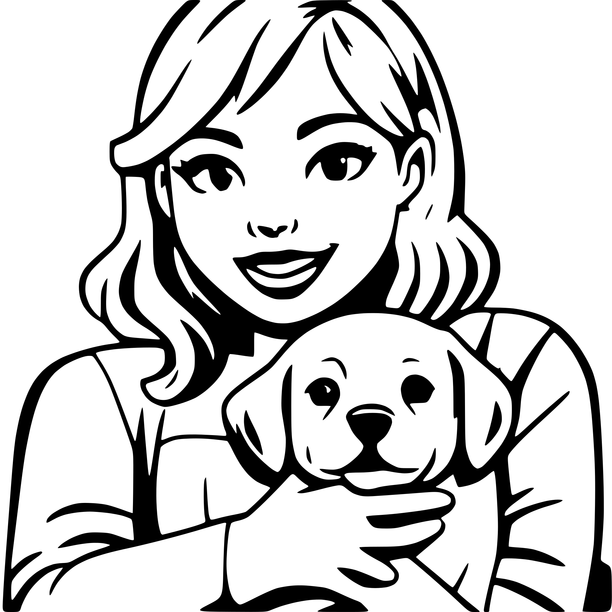 AI-generated SVG of a cute golden retriever puppy loves his human mom, alyssa