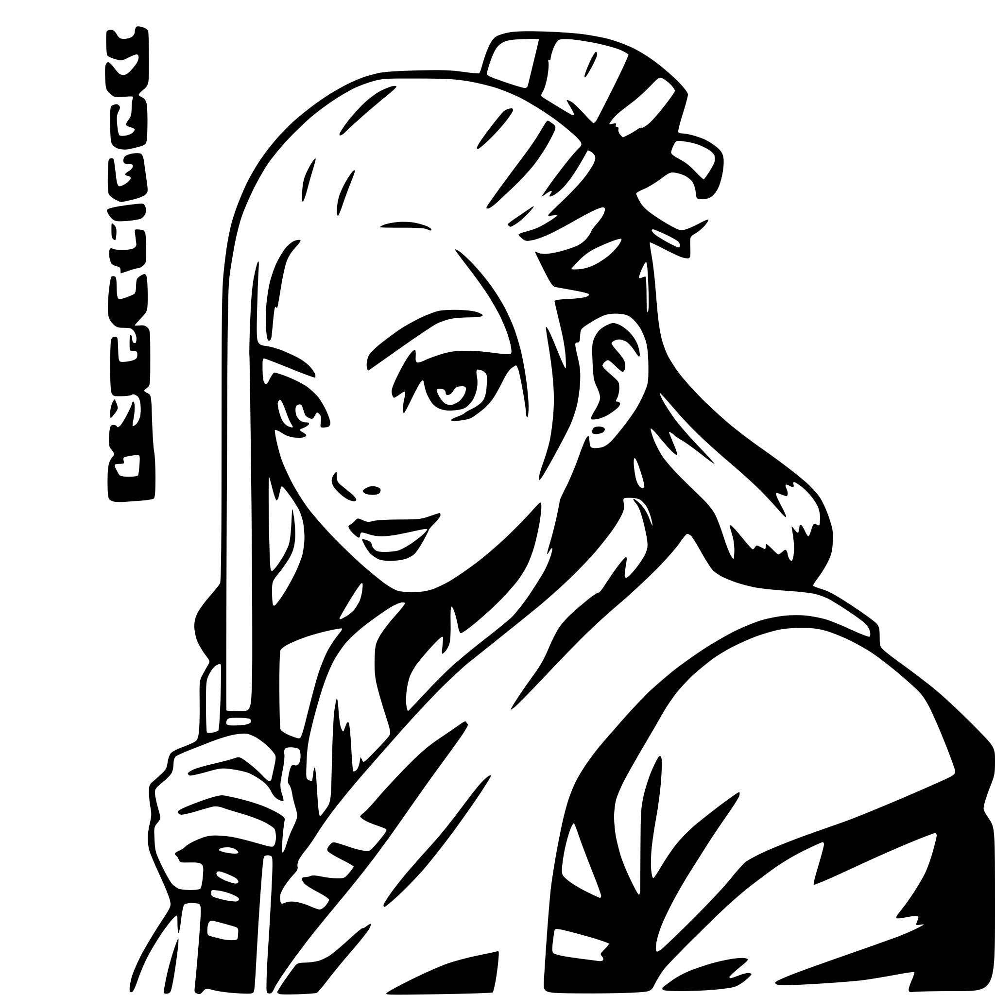 AI-generated SVG of a old samurai