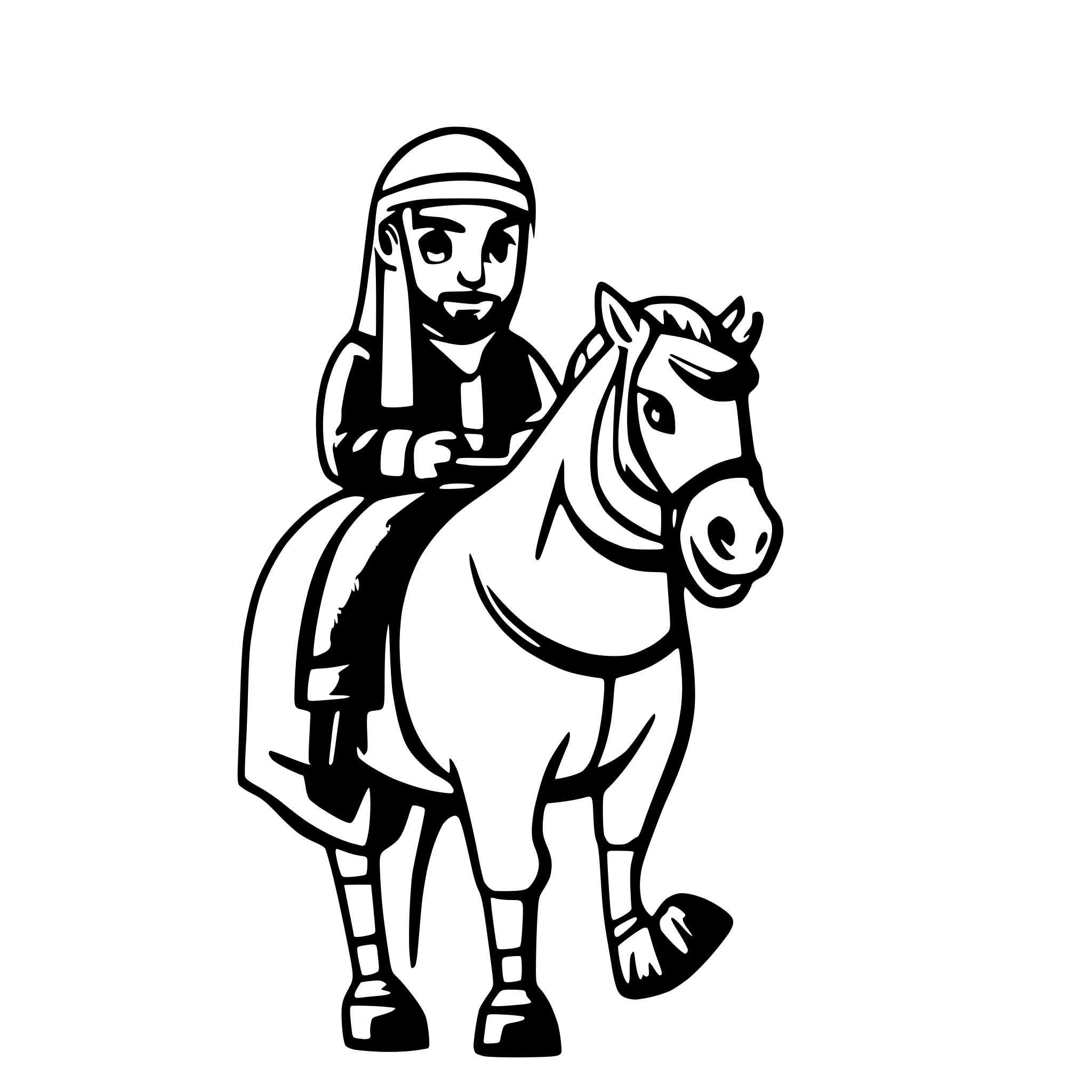 AI-generated SVG of a hisorical arabic man on horse