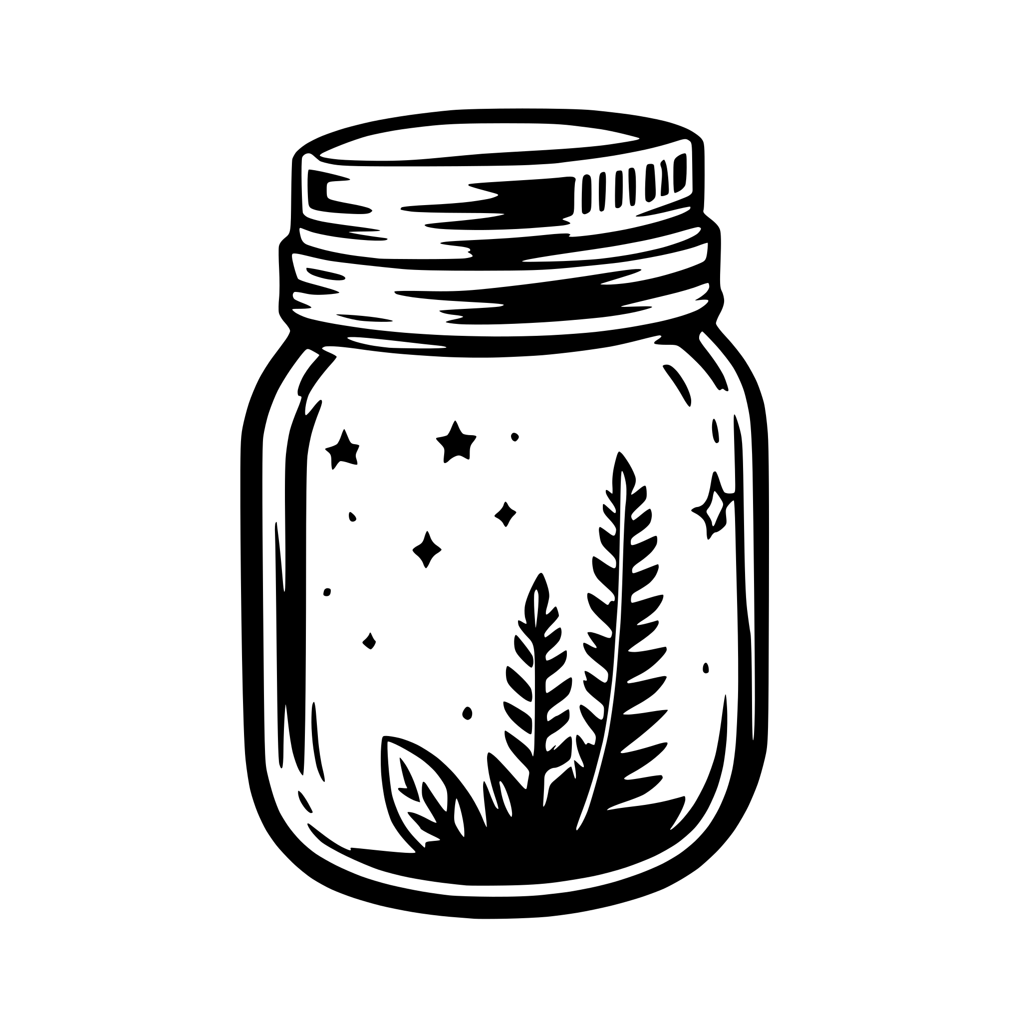 AI-generated SVG of a mason jar with galaxy inside and clear outside AI-generated SVG of a mason jar with galaxy inside and clear outside