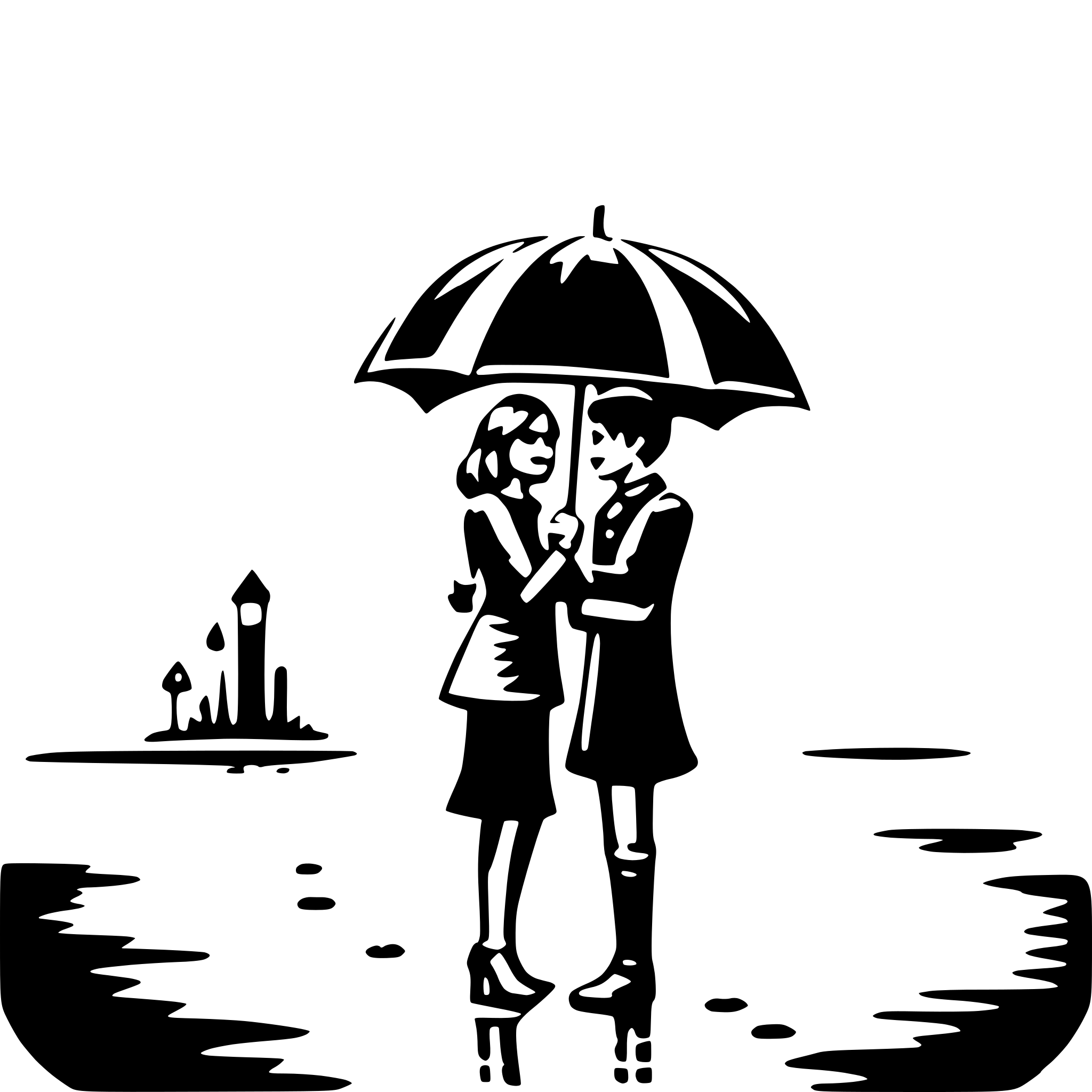 AI-generated SVG of a love in the rain