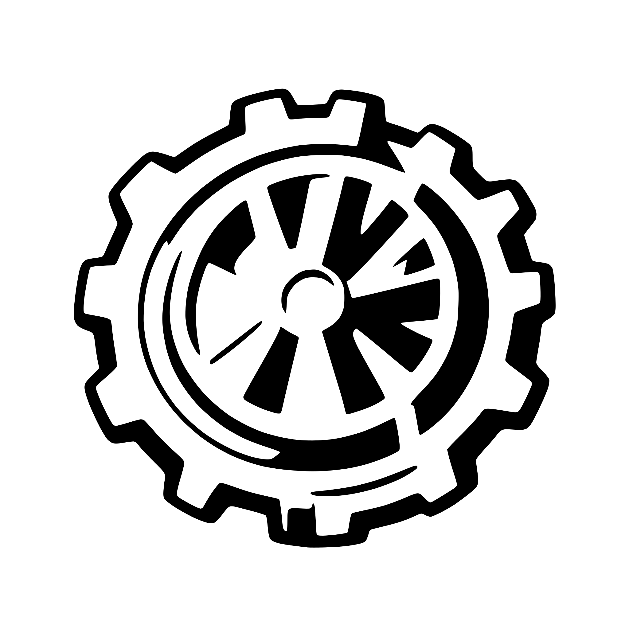 AI-generated SVG of 'stylized gear with cut-out sections'