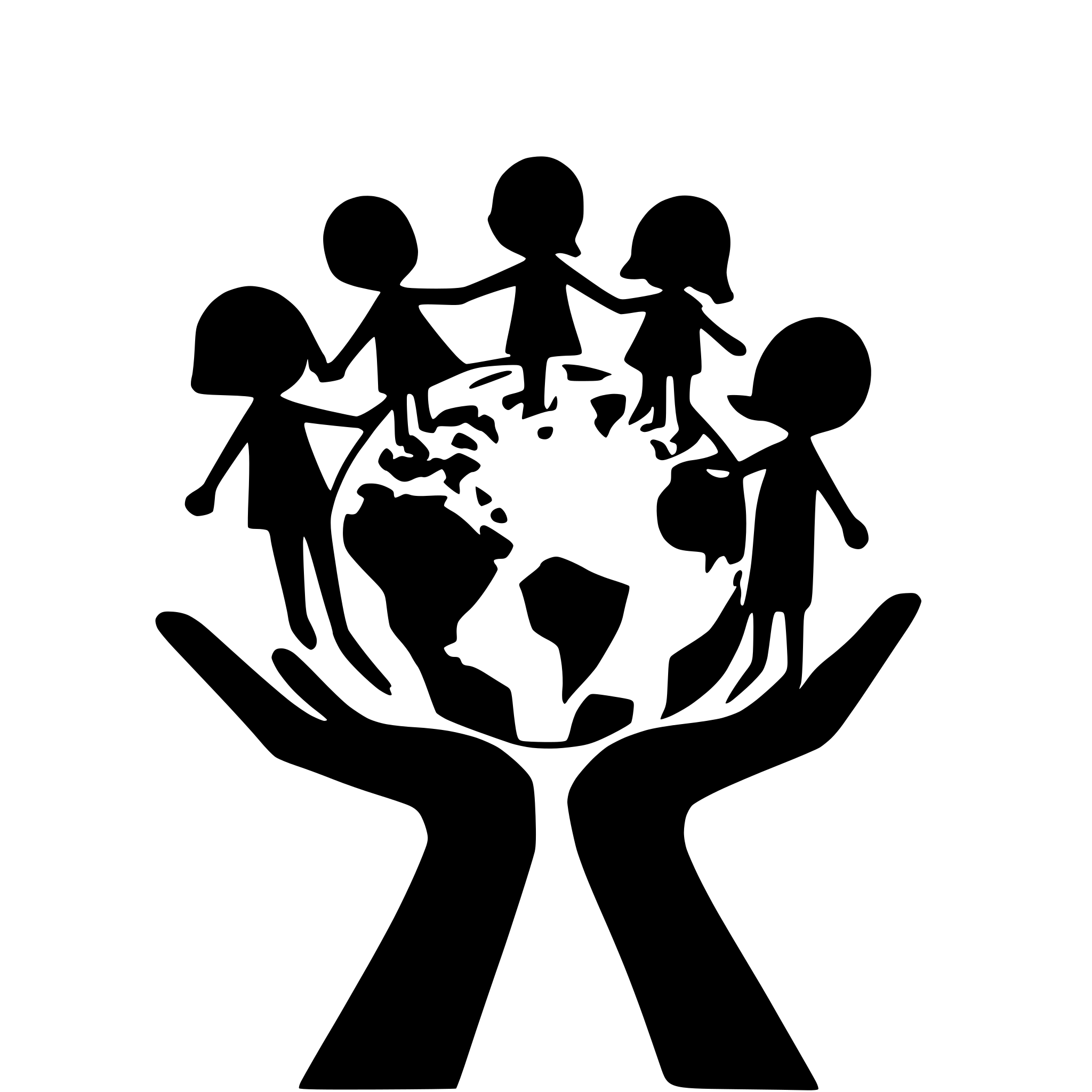 AI-generated SVG of '10 children holding hands and the world'