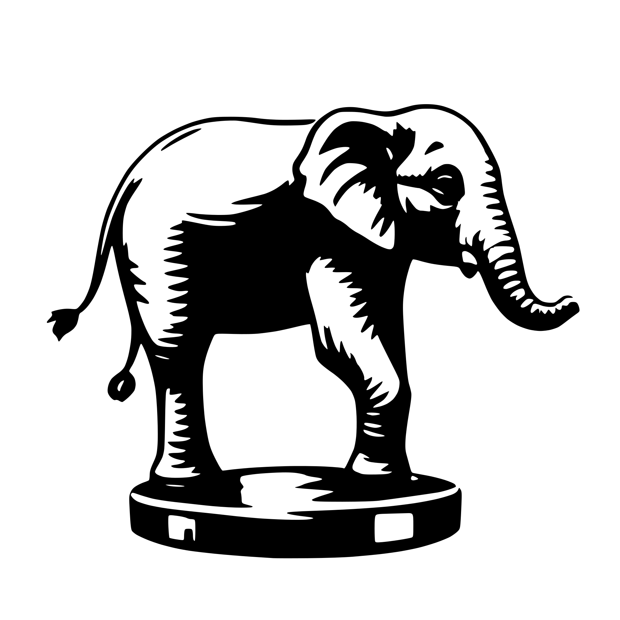 AI-generated SVG of 'Elephant on a beach ball'