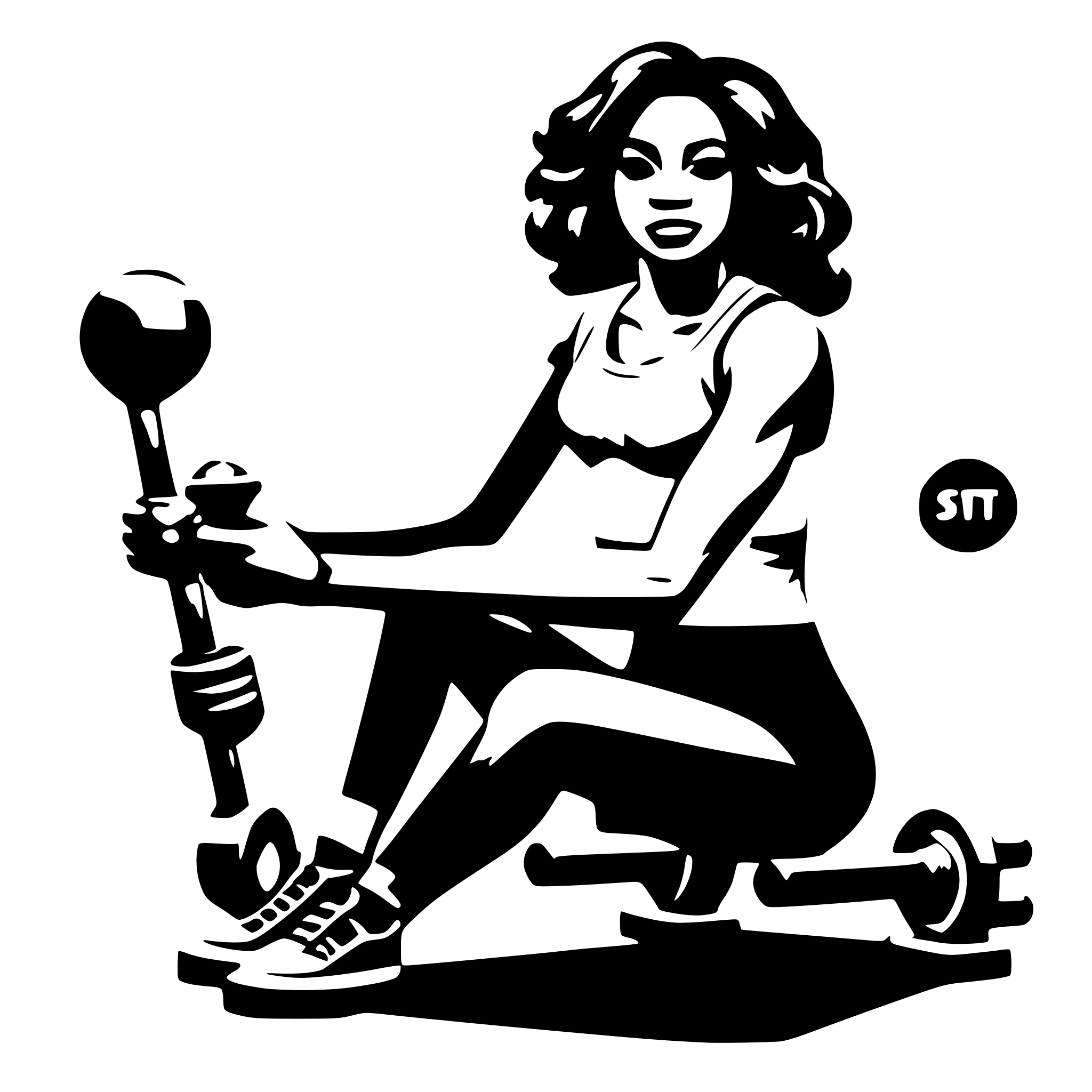 AI-generated SVG of a black woman working out