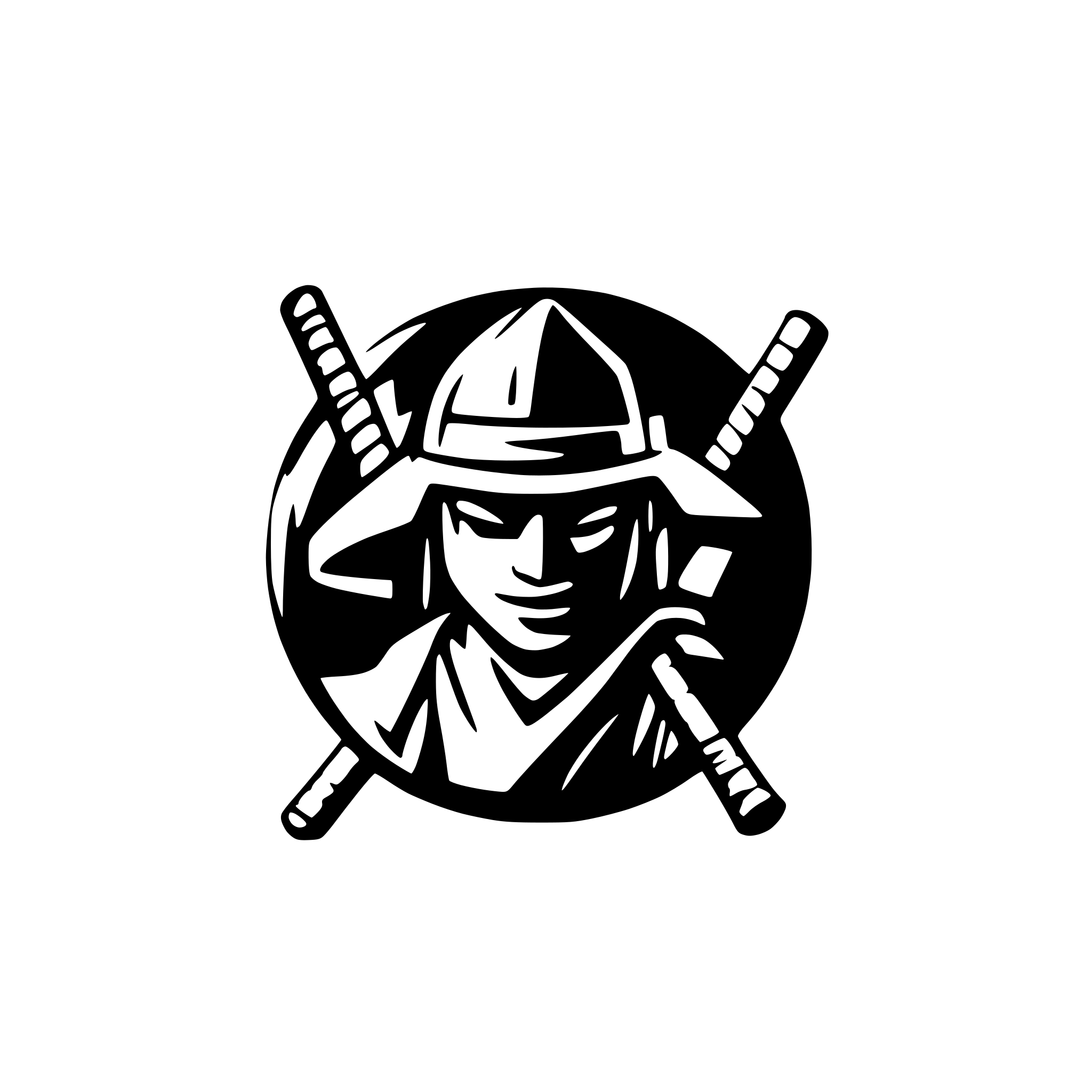 AI-generated SVG of a old samurai logo