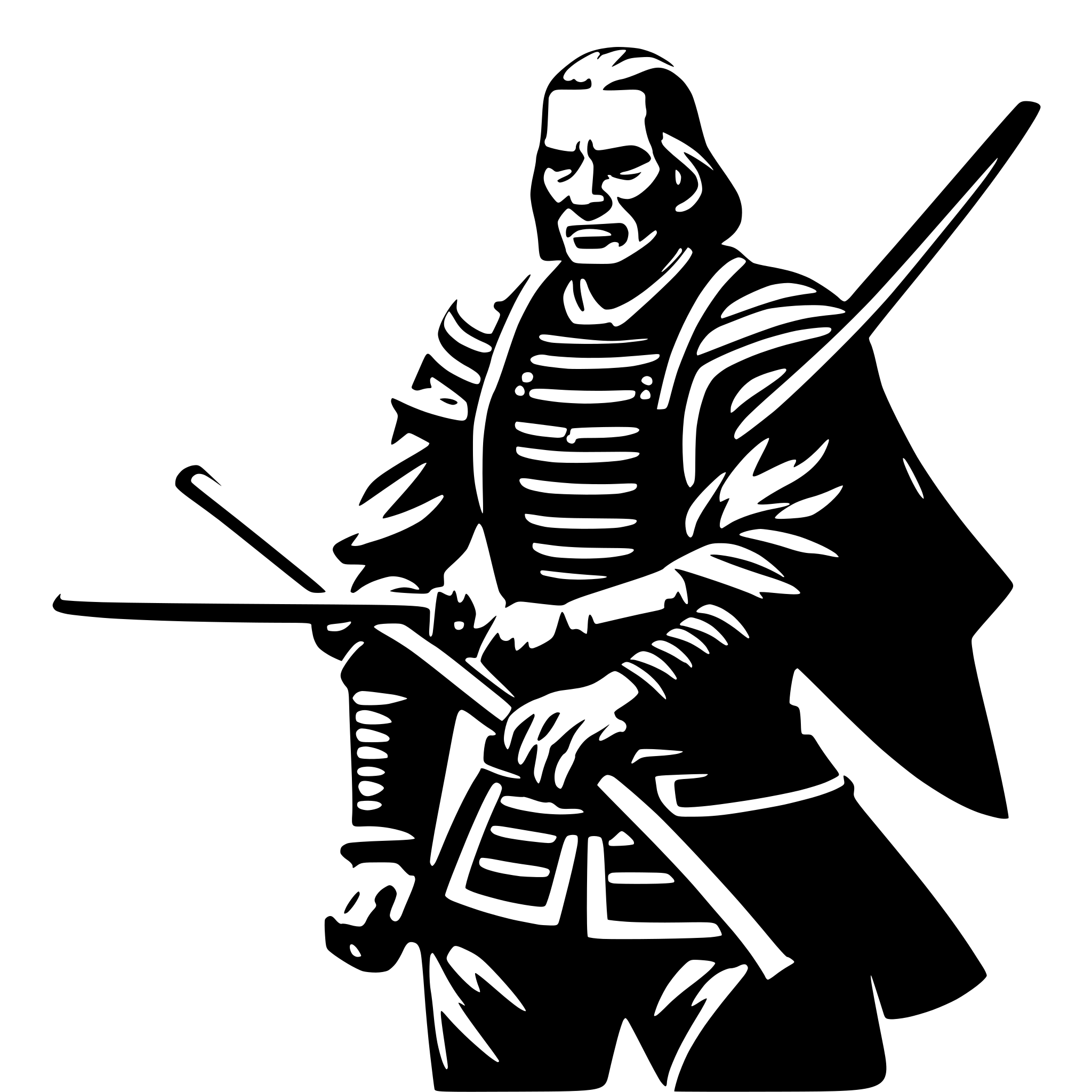 AI-generated SVG of a old samurai