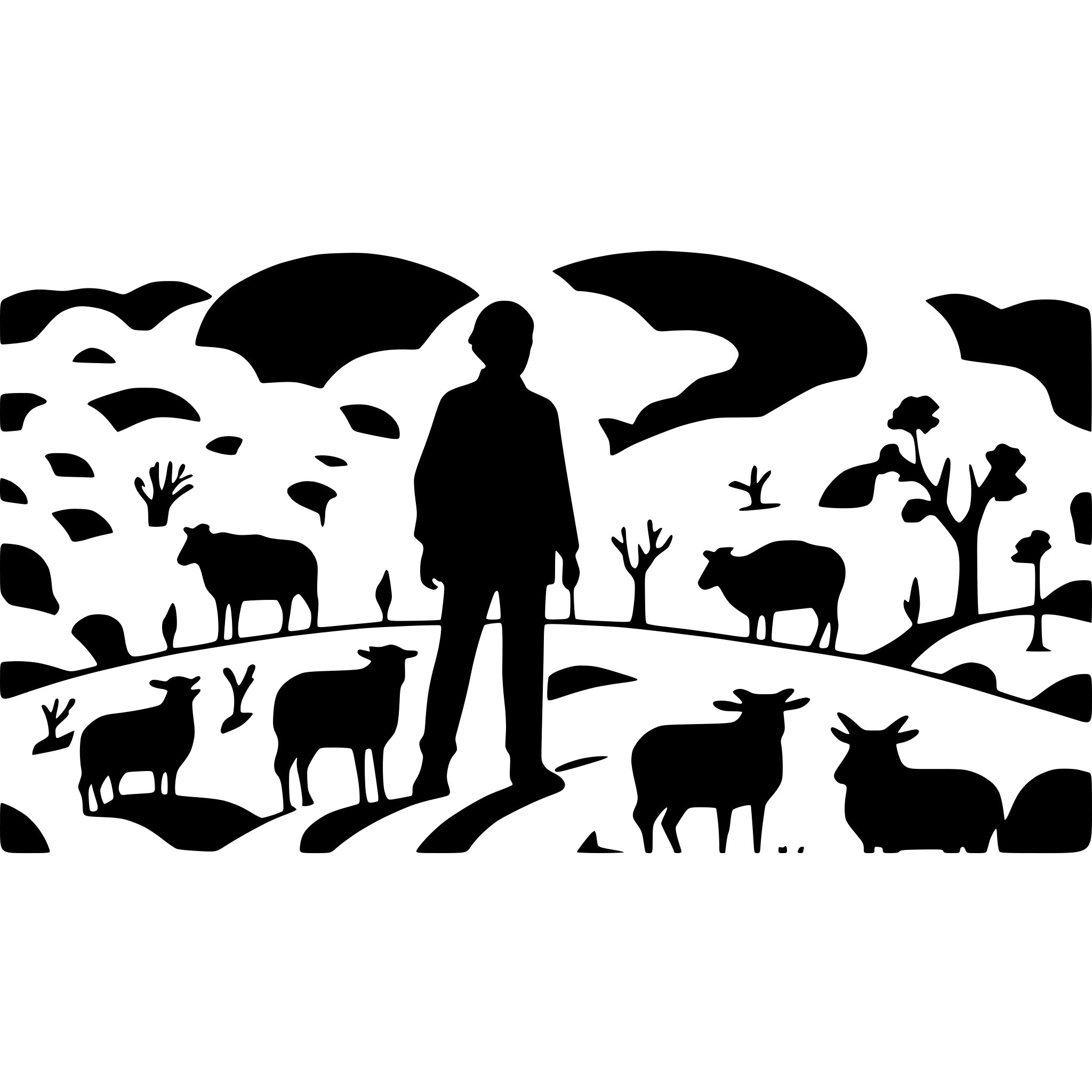 AI-generated SVG of a men and sheep in the middle of desert