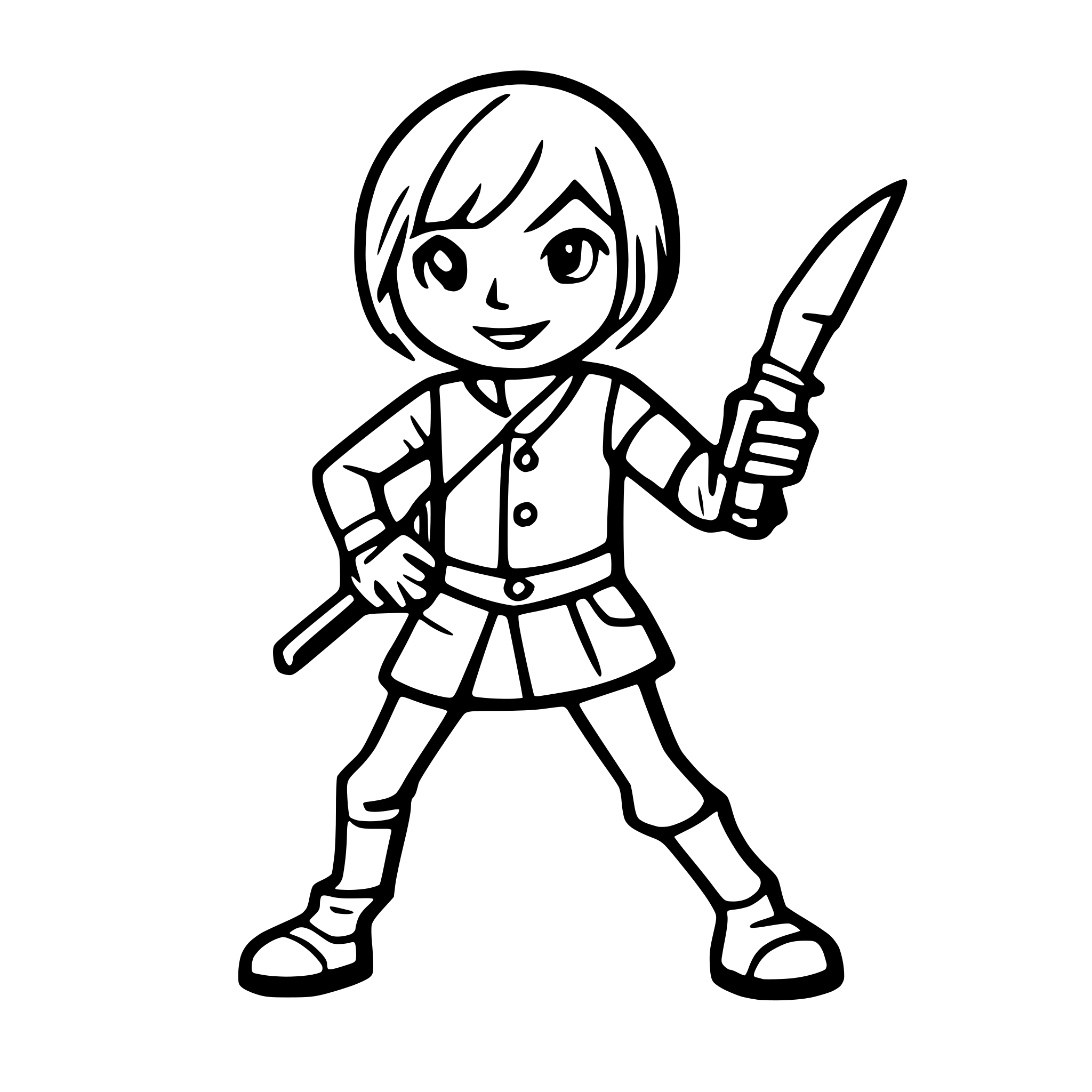 AI-generated SVG of a A simple stick figure character with A knife originally designed to be mounted on a rifle AI-generated SVG of a A simple stick figure character with A knife originally designed to be mounted on a rifle