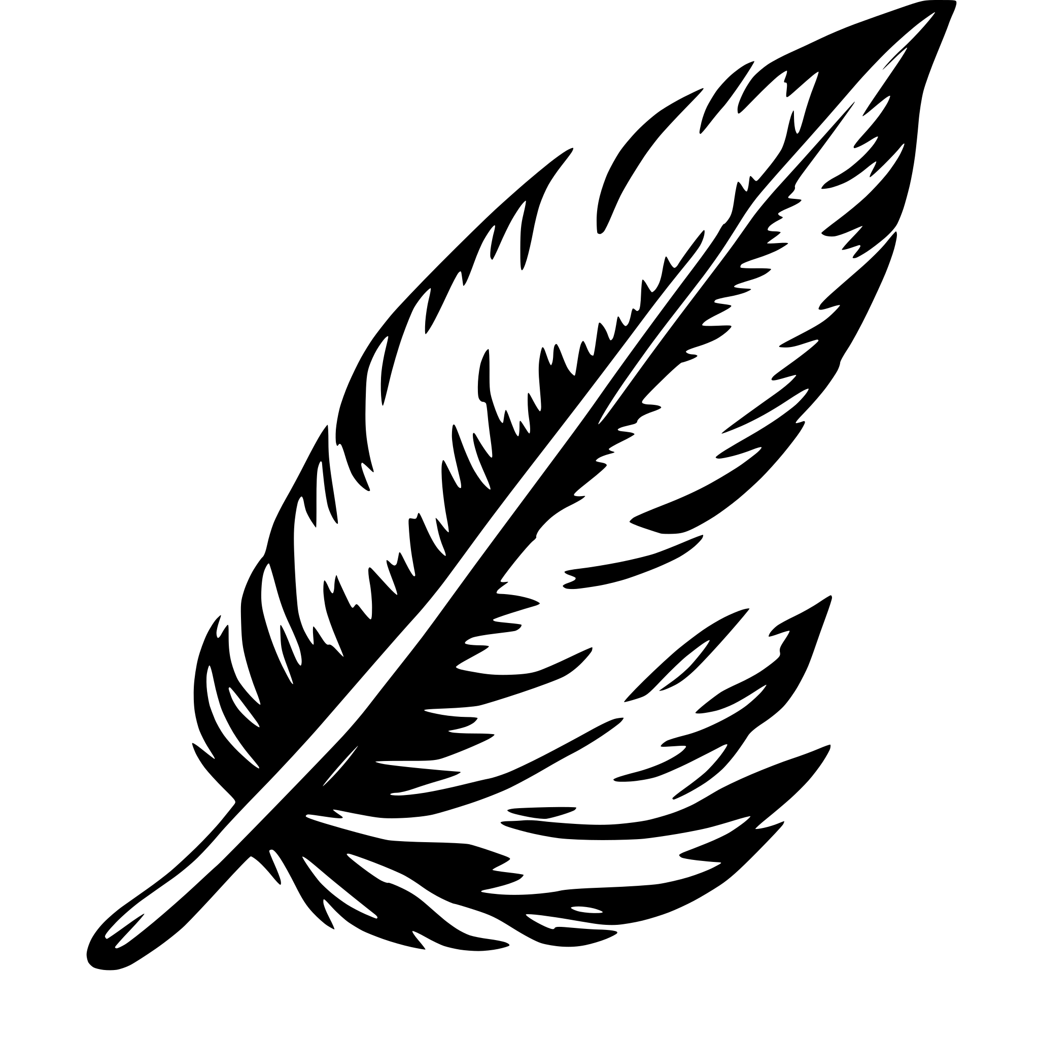 AI-generated SVG of a feather