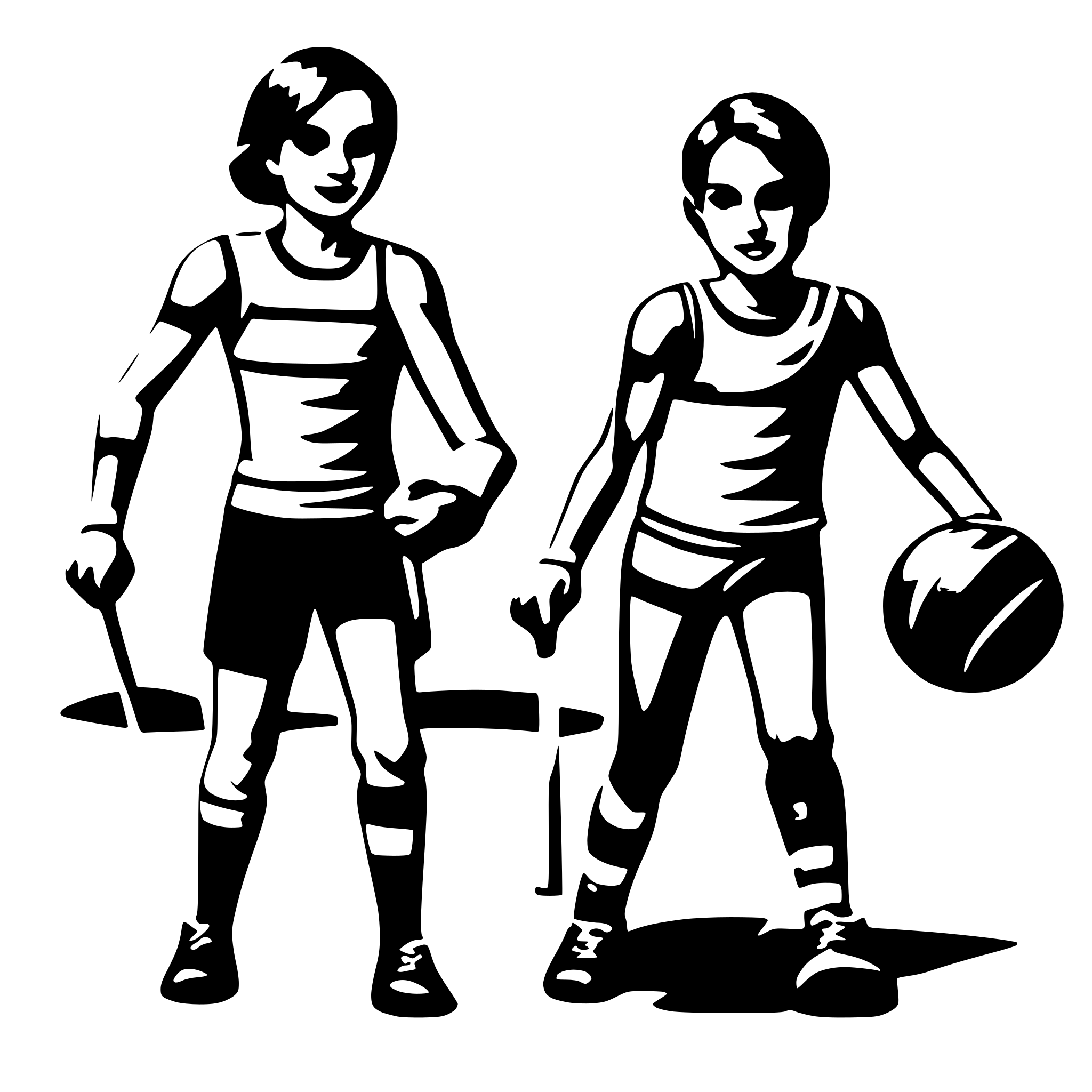 AI-generated SVG of '3 sports players'