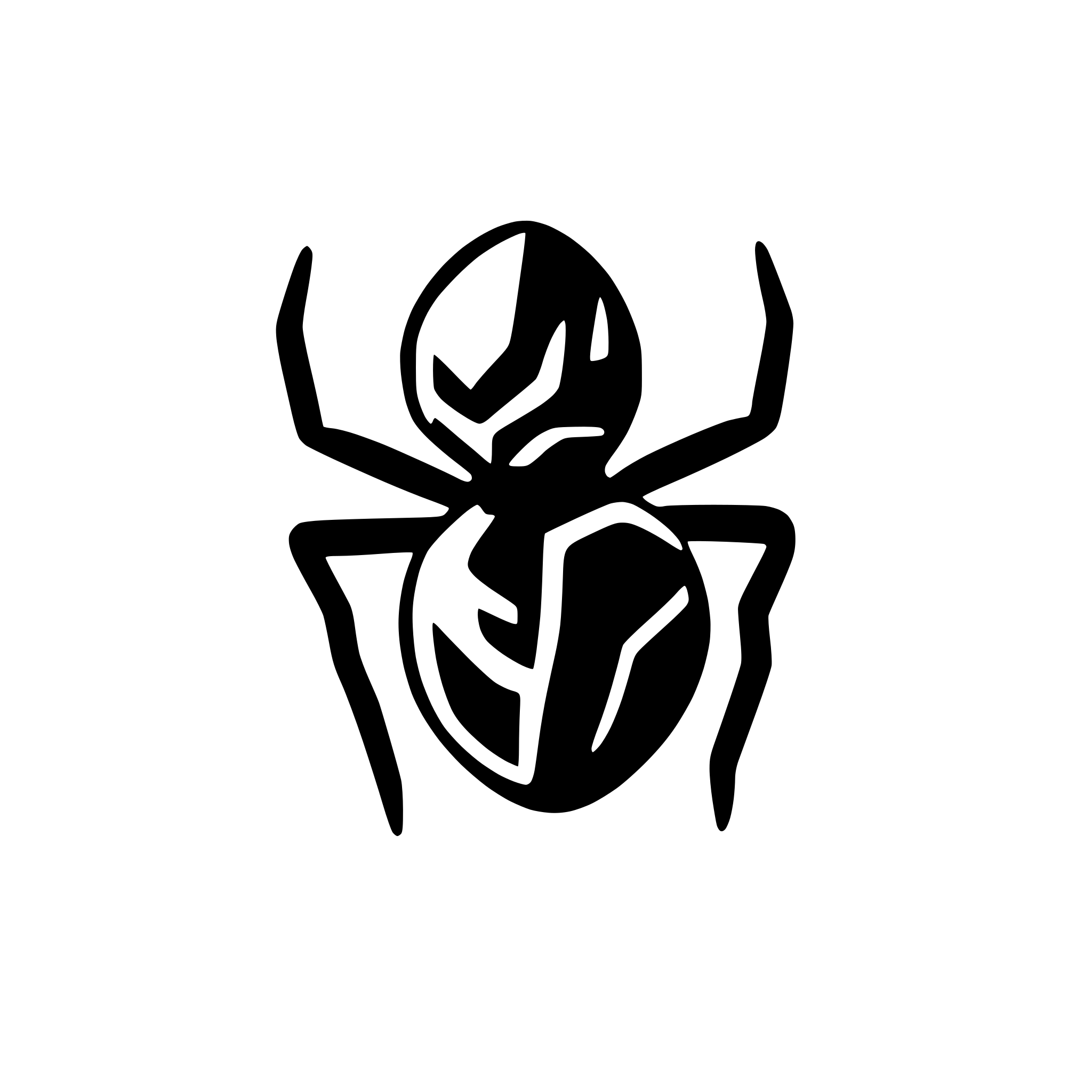 AI-generated SVG of a icon spider, anatomicly right, fully black