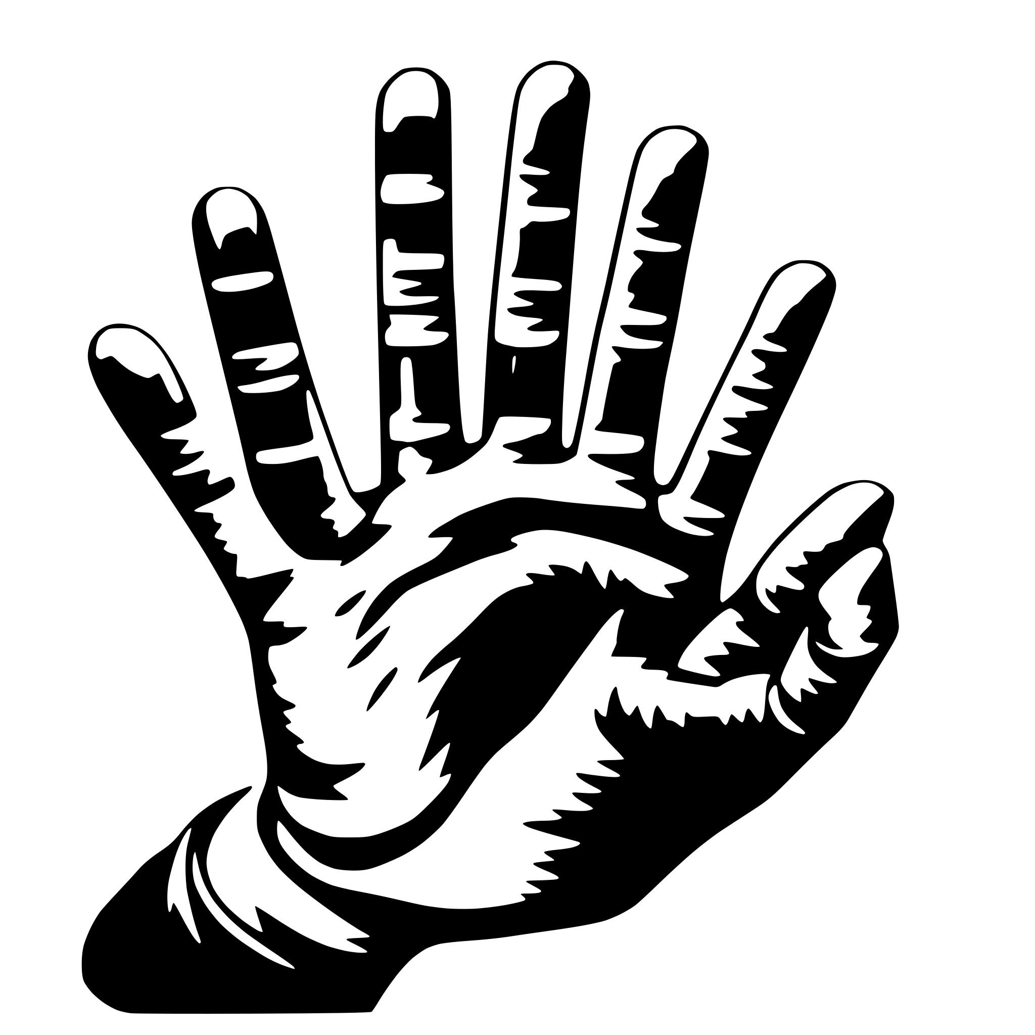 AI-generated SVG of a a hand that generates music