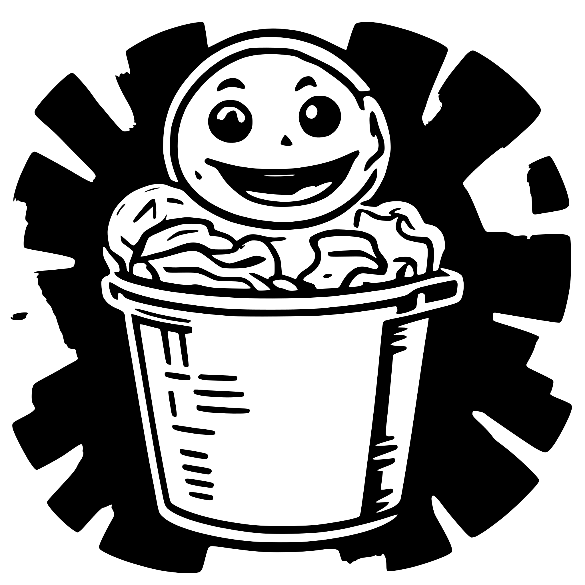 AI-generated SVG of a Cookie Monster from the garbage can