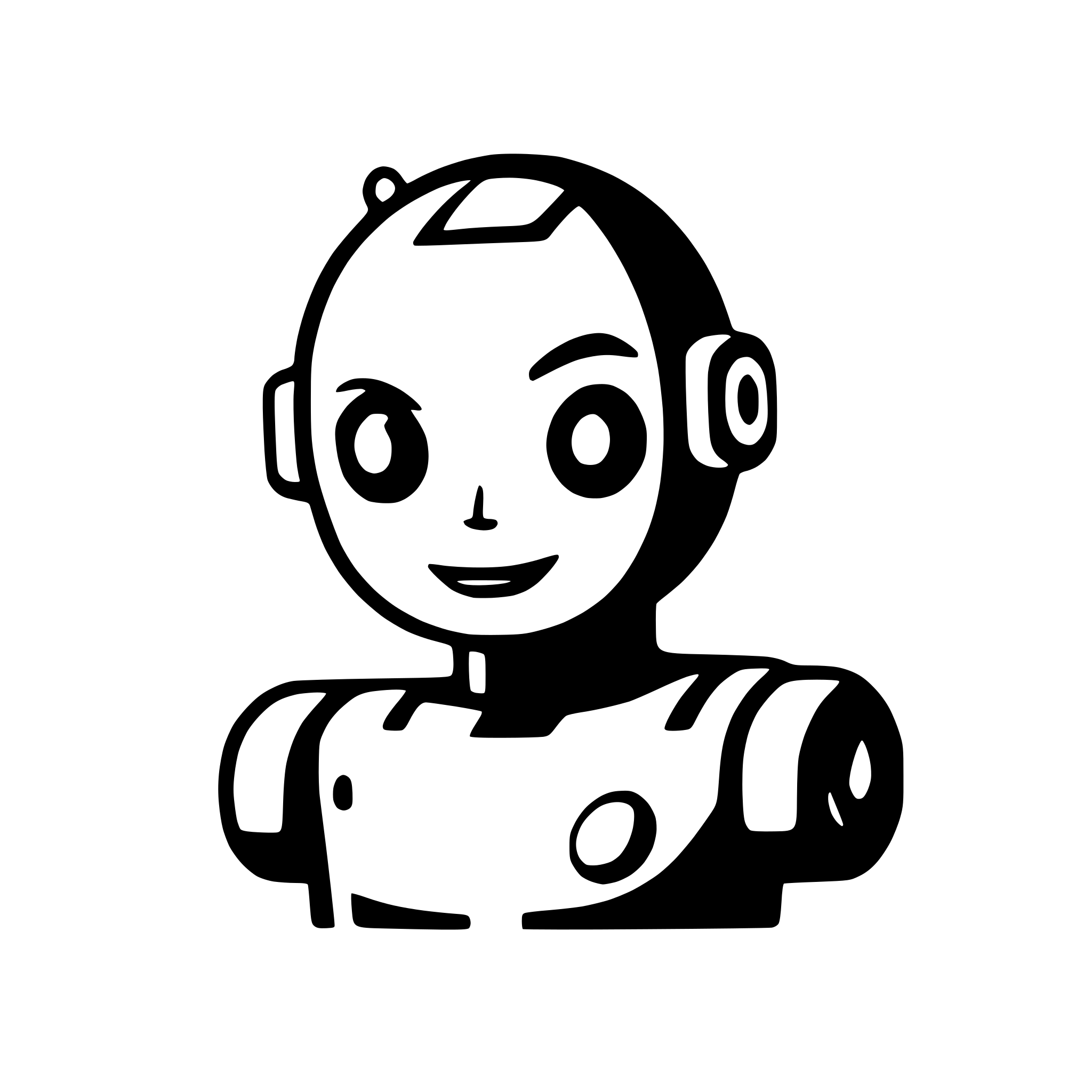 AI-generated SVG of 'robot with digital eyes'