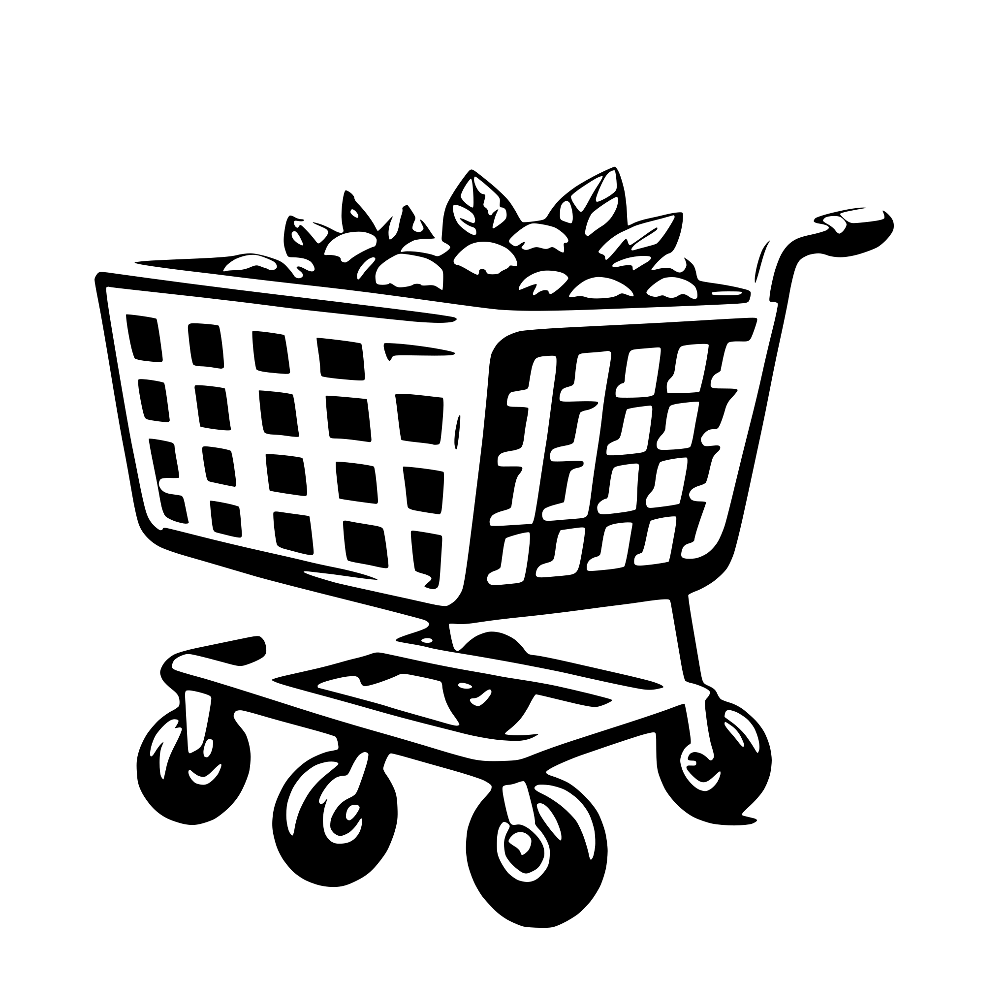 AI-generated SVG of 'handdrawn 2d shopping cart'