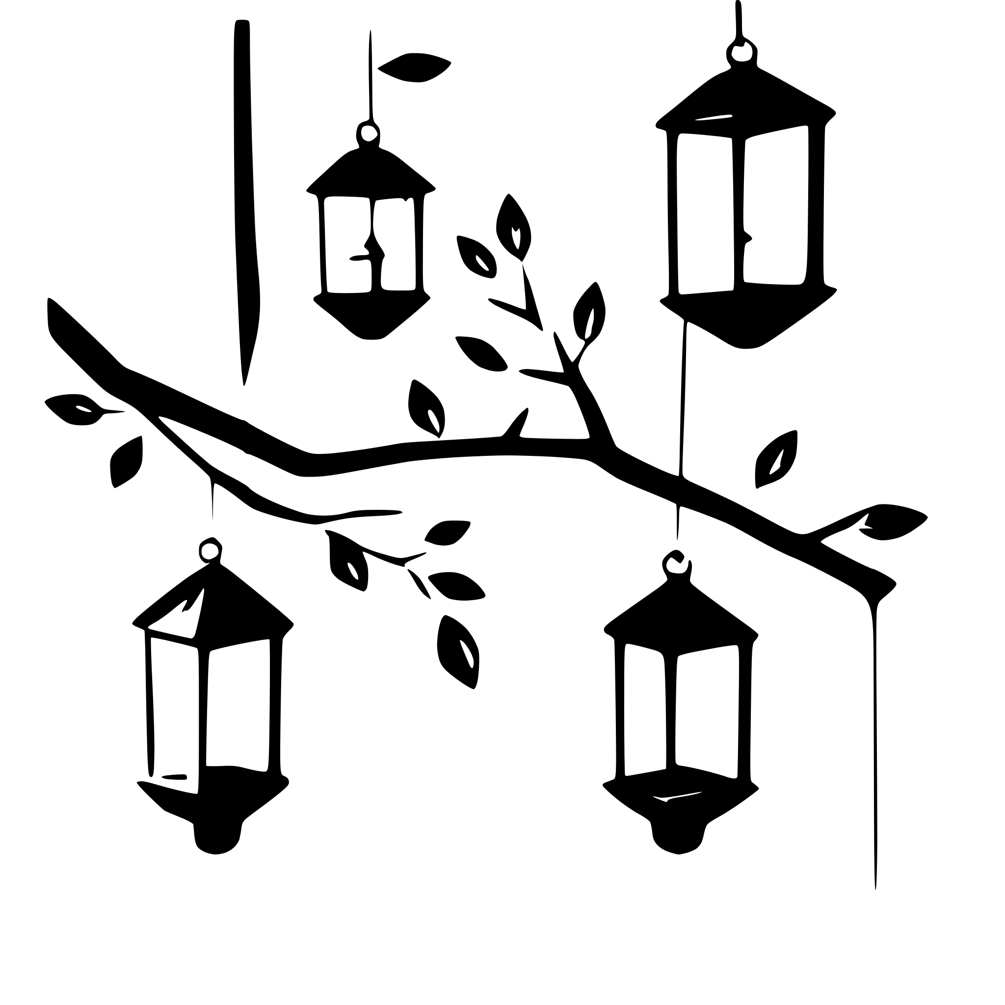 AI-generated SVG of 'lanterns hanging from branches'