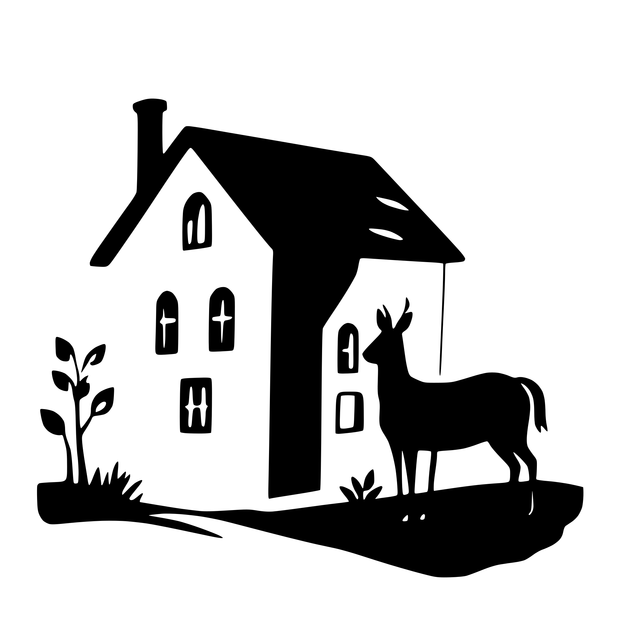 AI-generated SVG of a rustic country cottage