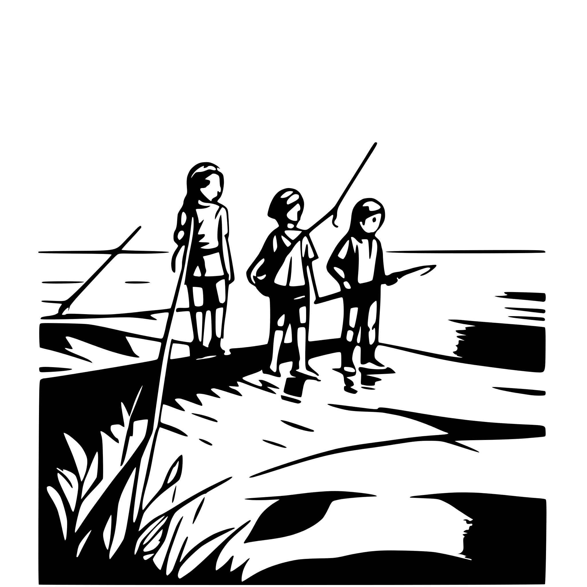 AI-generated SVG of 'people fishing in the ocean'