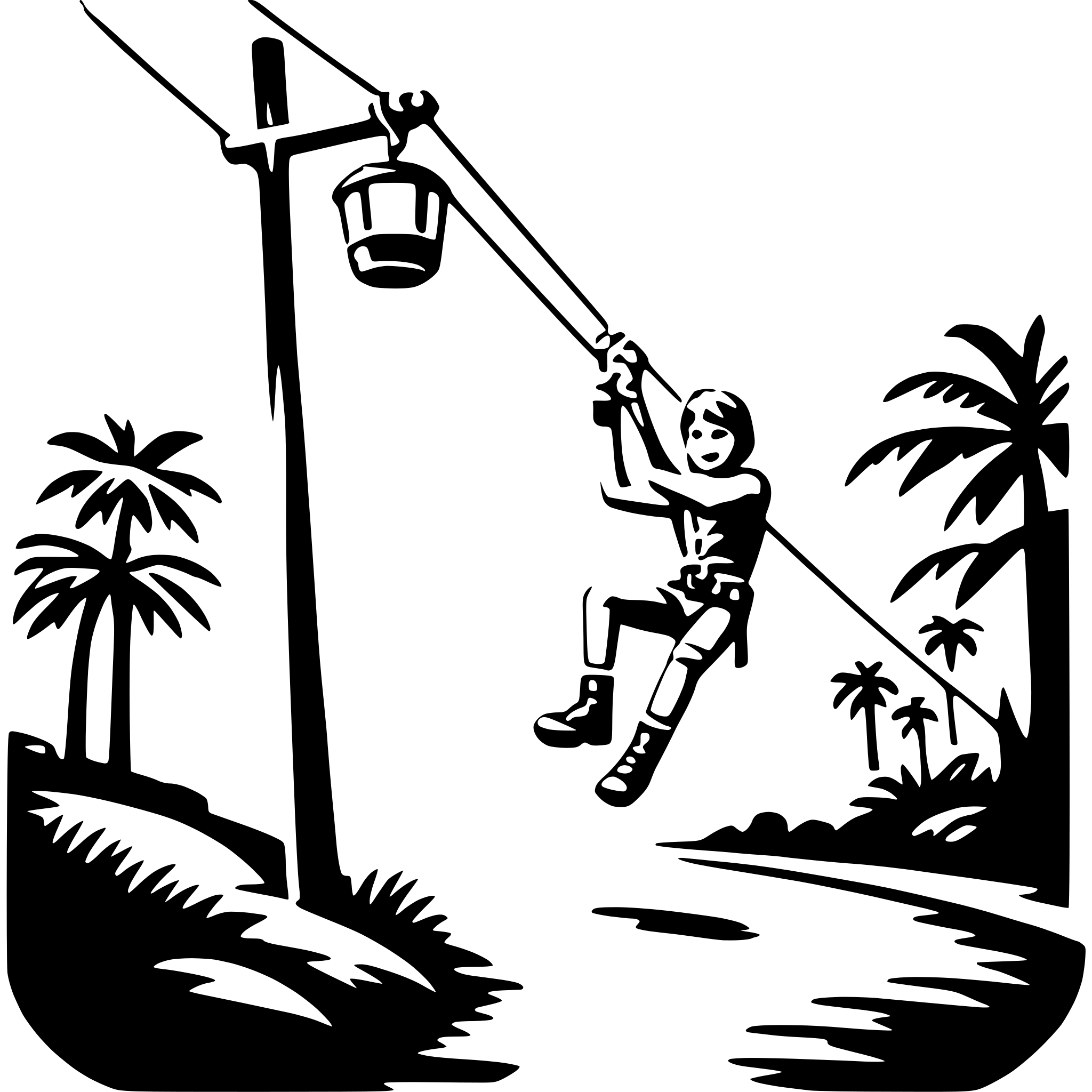 AI-generated SVG of a jungle zip-line ride