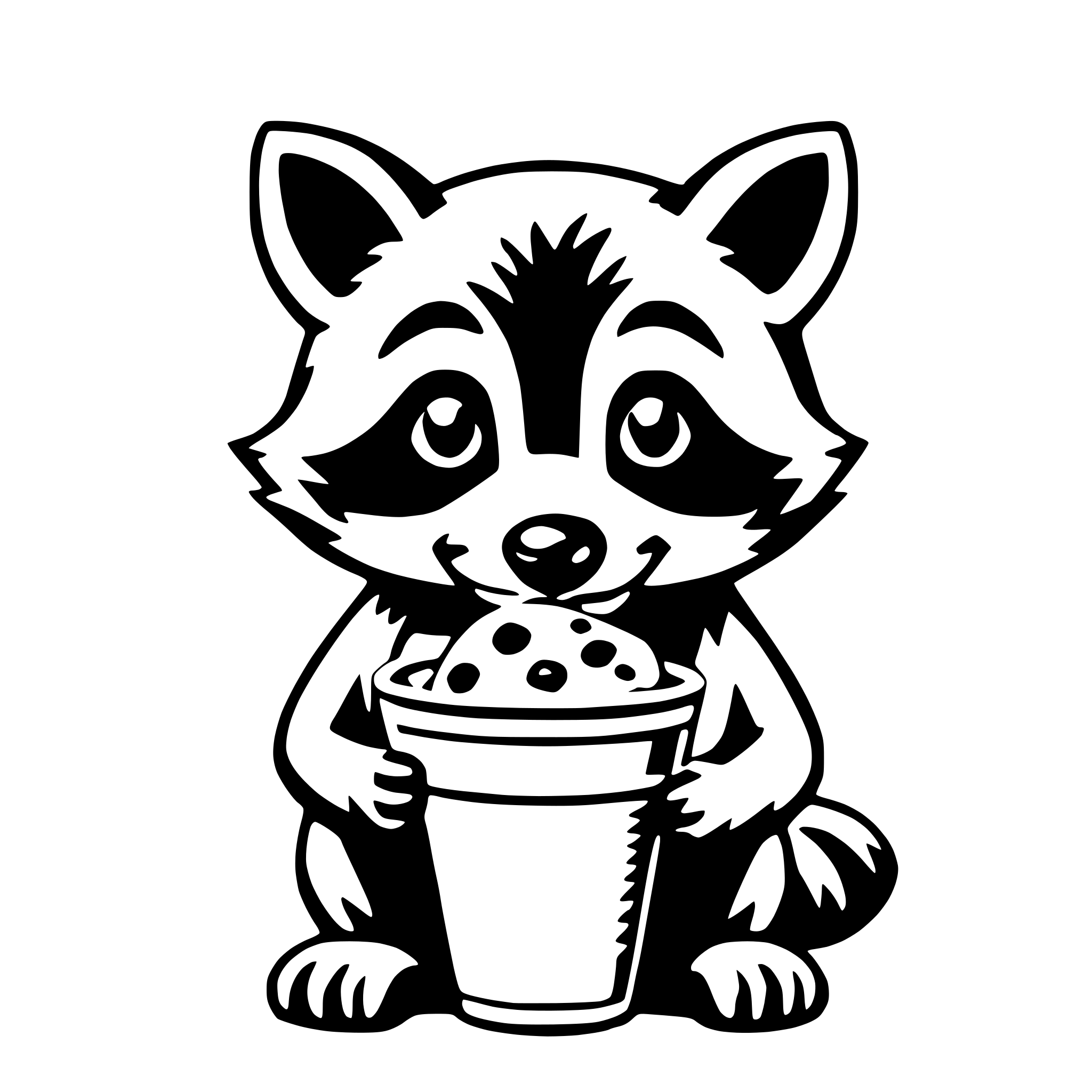 AI-generated SVG of 'raccoon with ice cream'