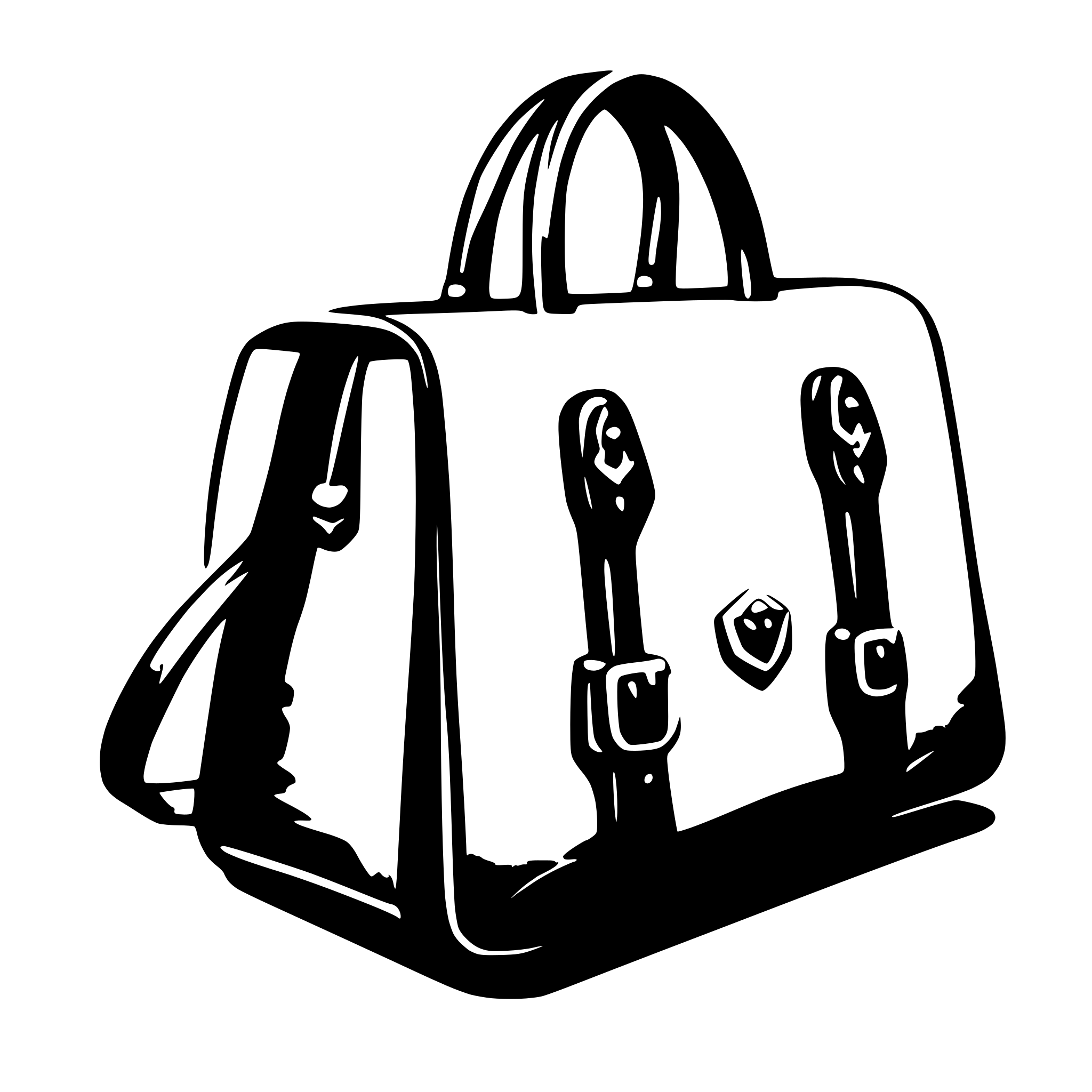 AI-generated SVG of 'pink handbag'