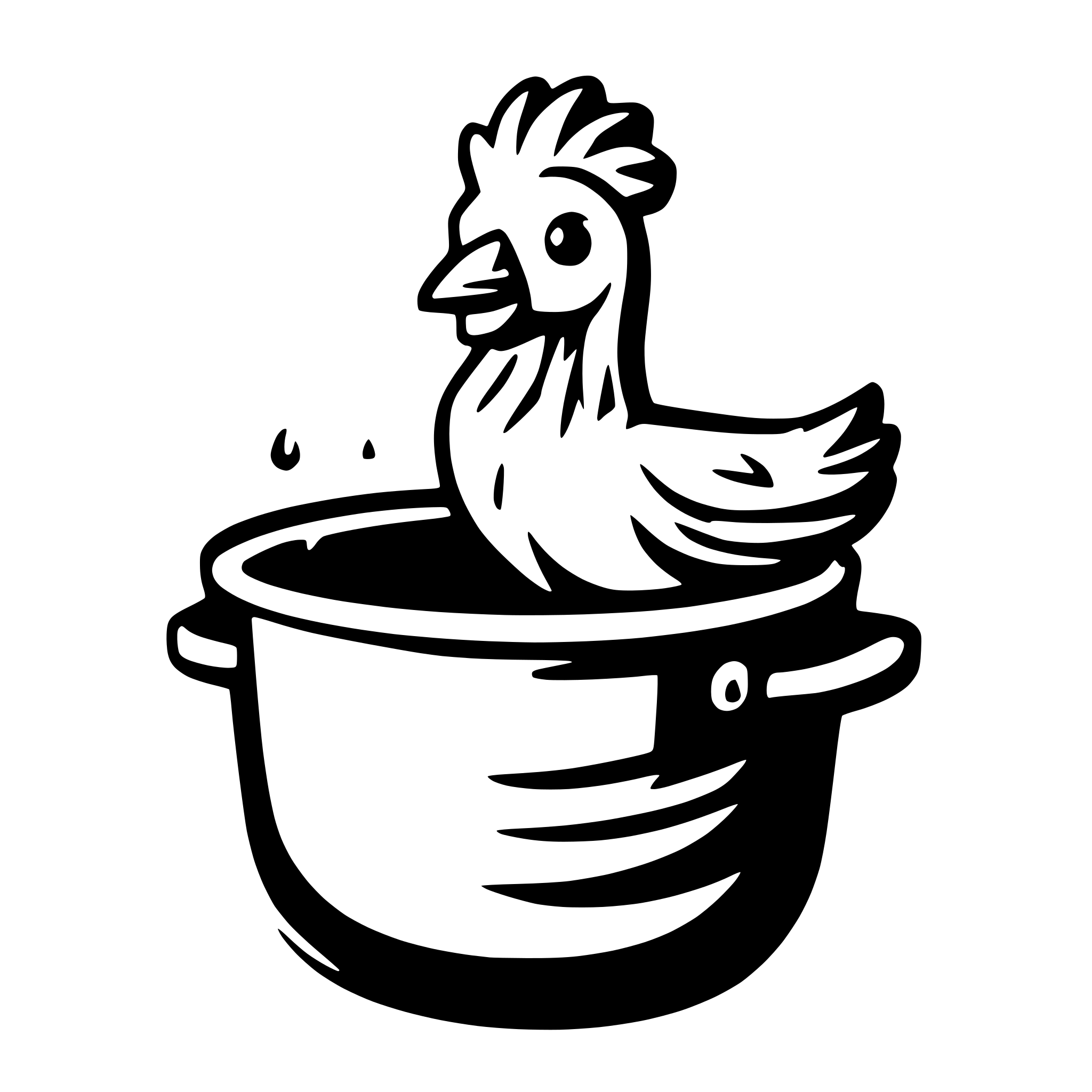 AI-generated SVG of a A chicken coming out of a casserole