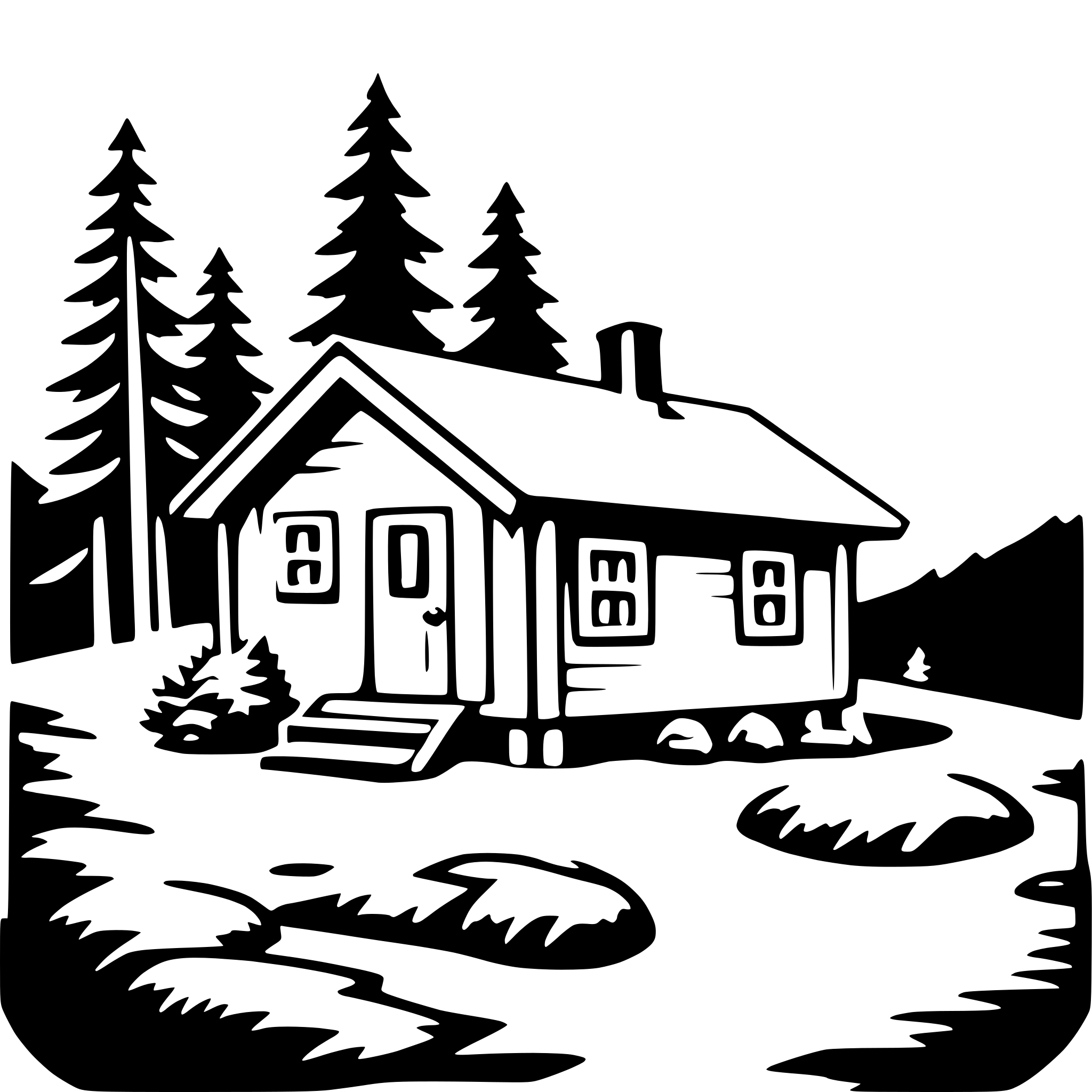 AI-generated SVG of 'mountain cabin escape'