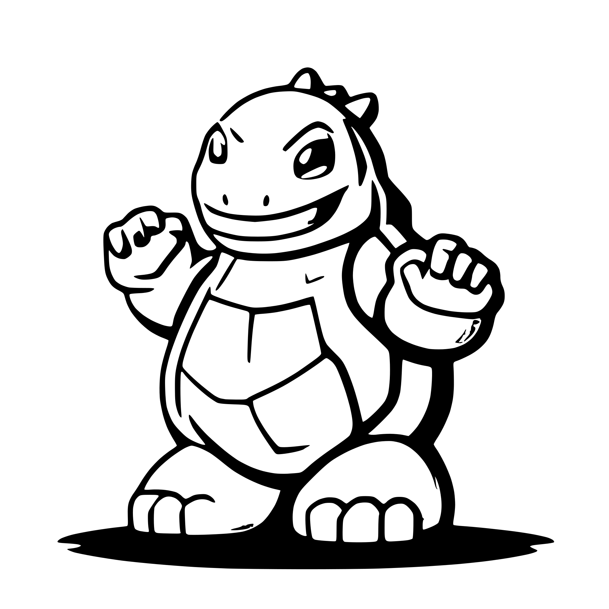 AI-generated SVG of 'godzilla, bubble style'