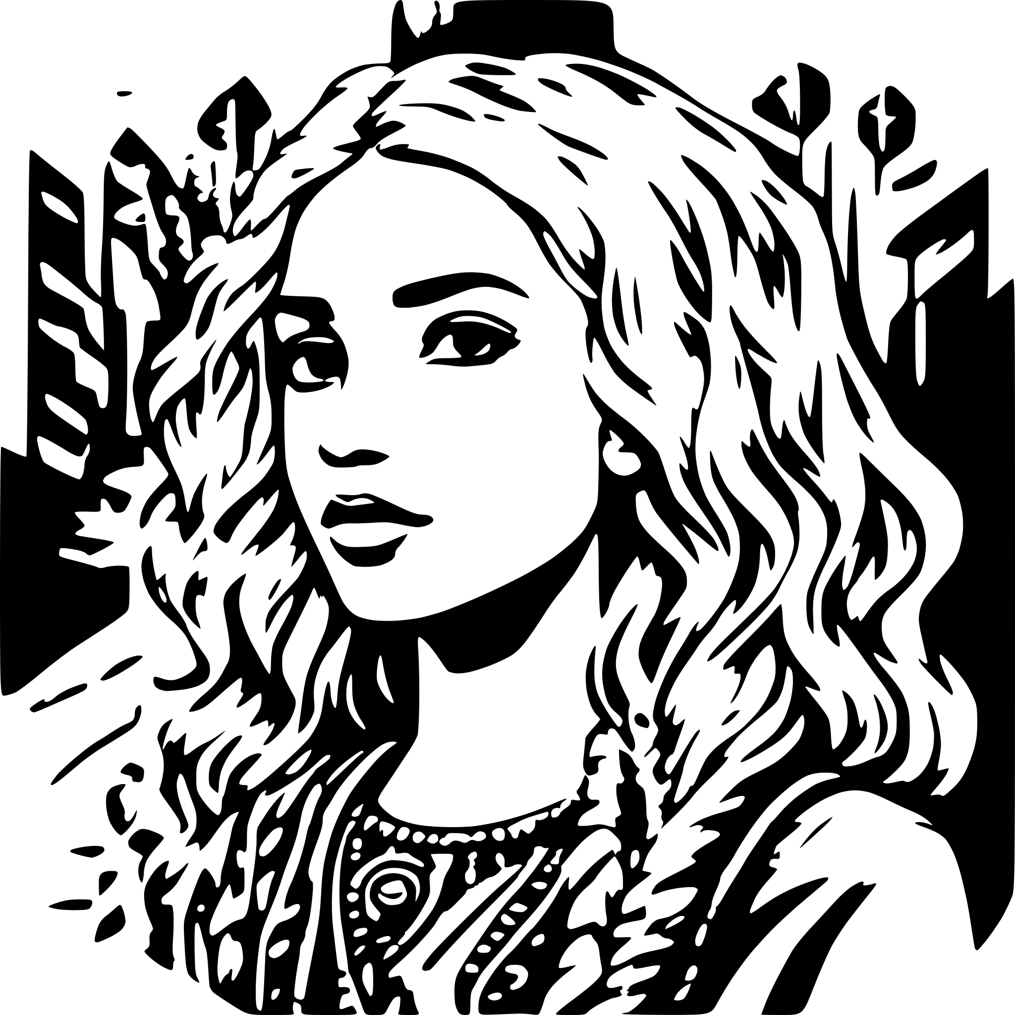 AI-generated SVG of a YOUNG BLOND GIRL METISSE EUROPEAN AND AFRICAN