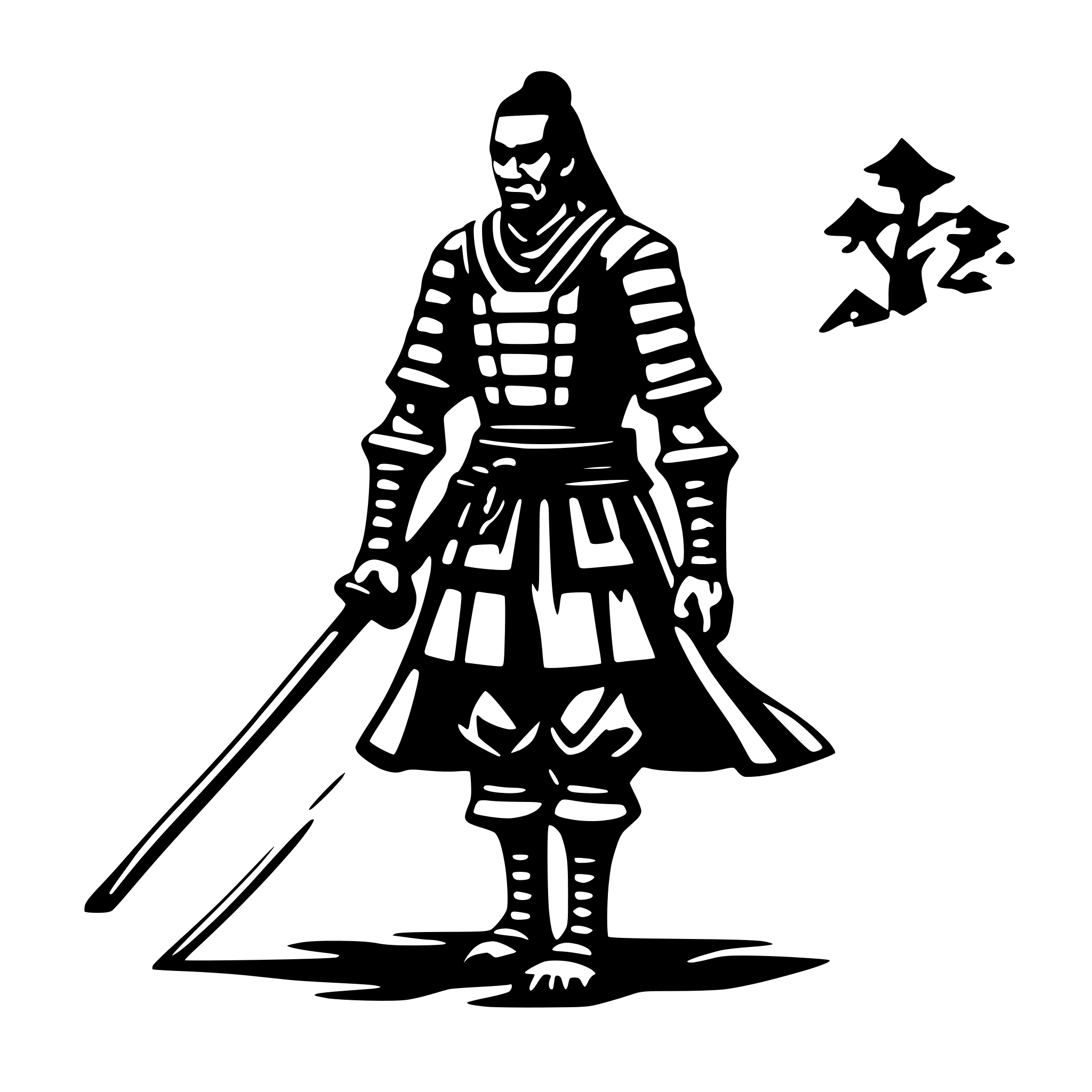 AI-generated SVG of 'old samurai idle animation'