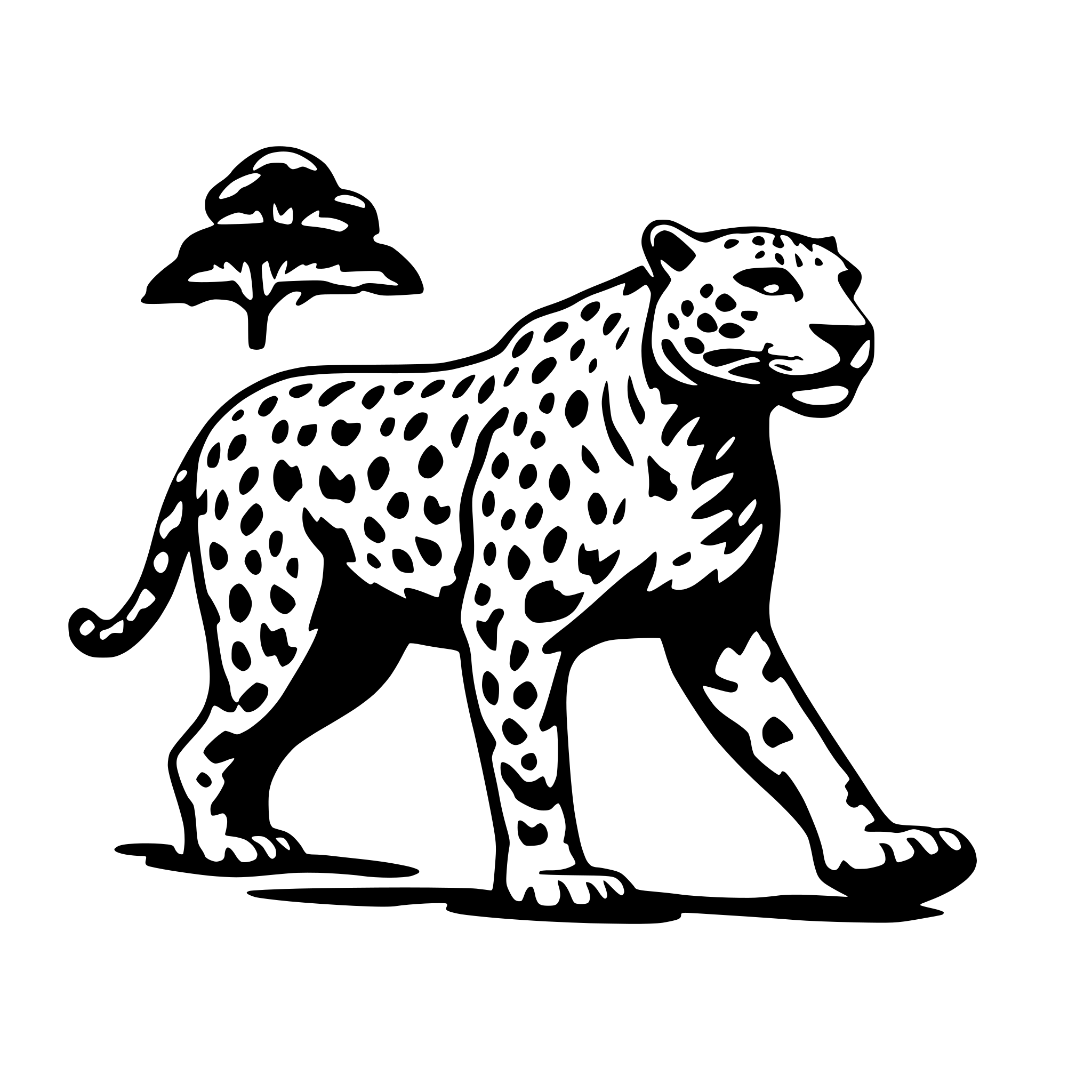 AI-generated SVG of a jaguar walking